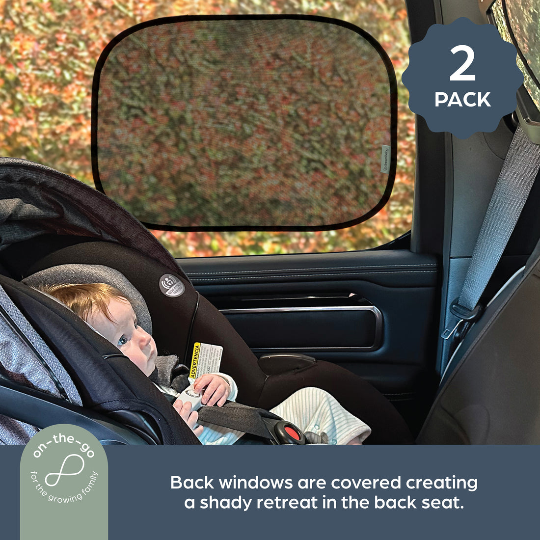 Insta-Cling¨ Car Shades 2 Pack Black