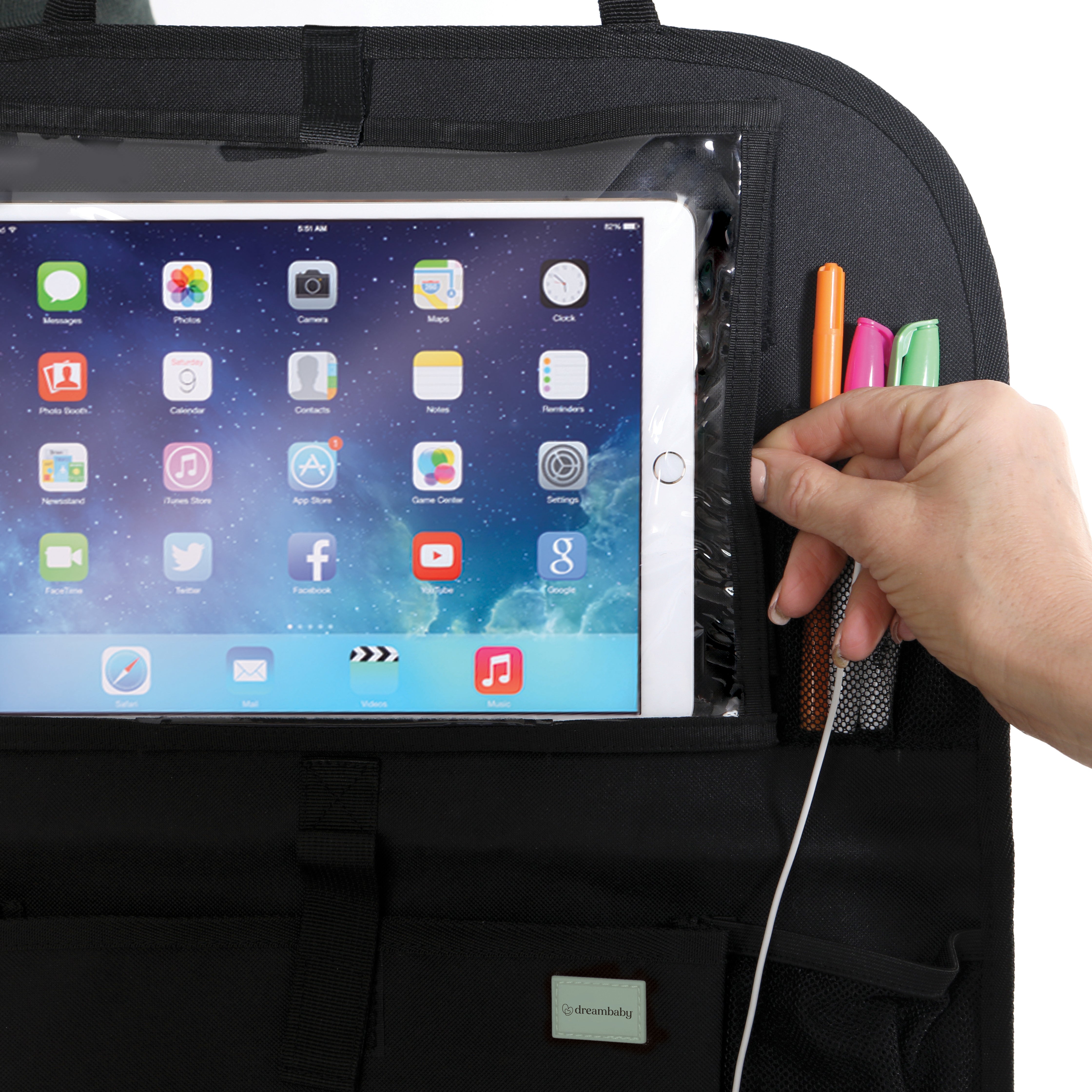 Car Back Seat Tablet Organiser