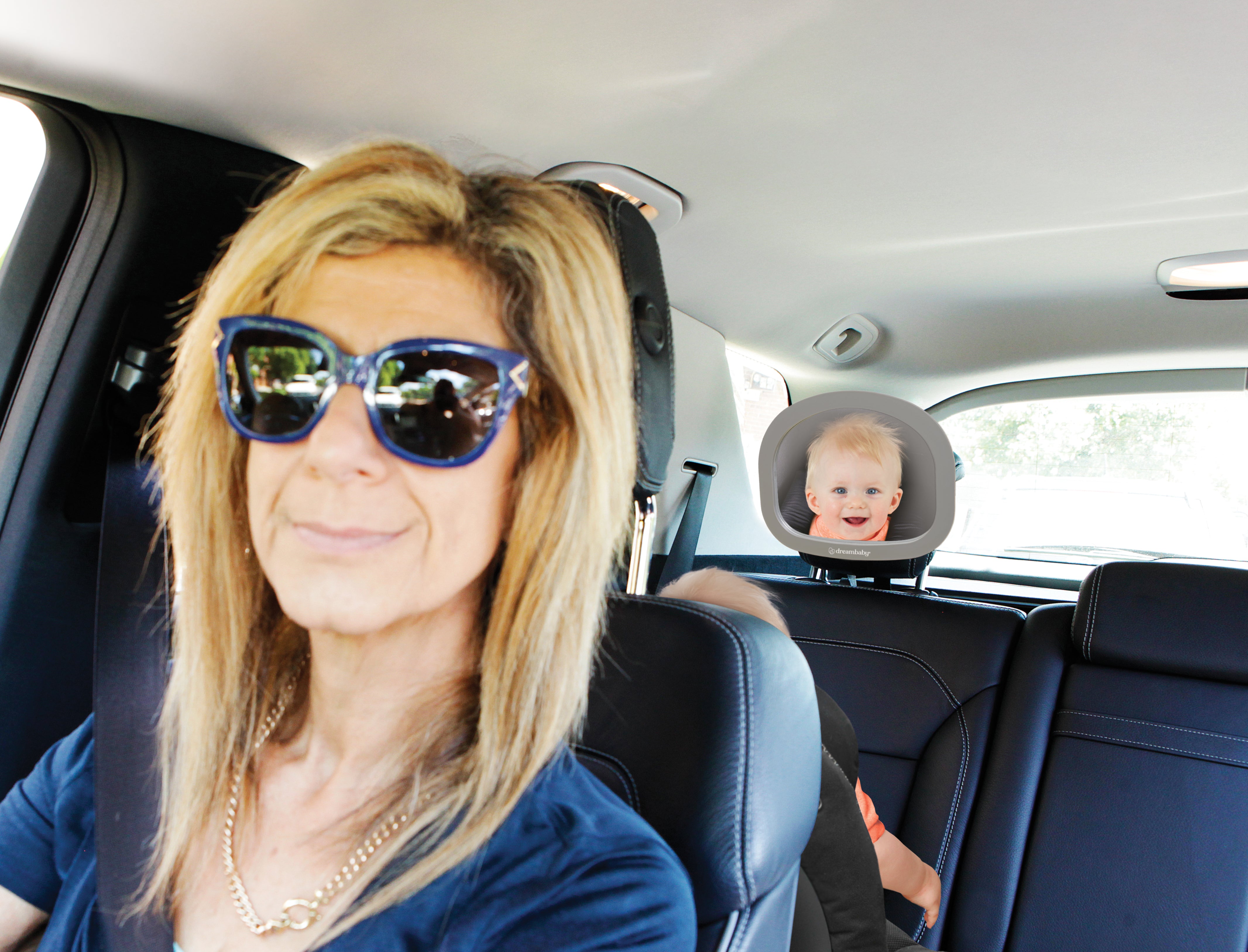 Ezy-Fit Adjustable Backseat Mirror - Grey
