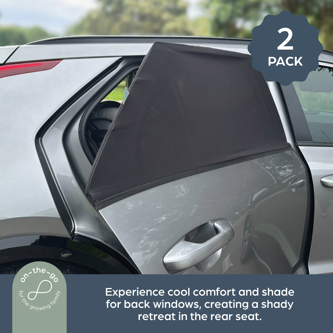Fit Over Car Window Shade 2Pk