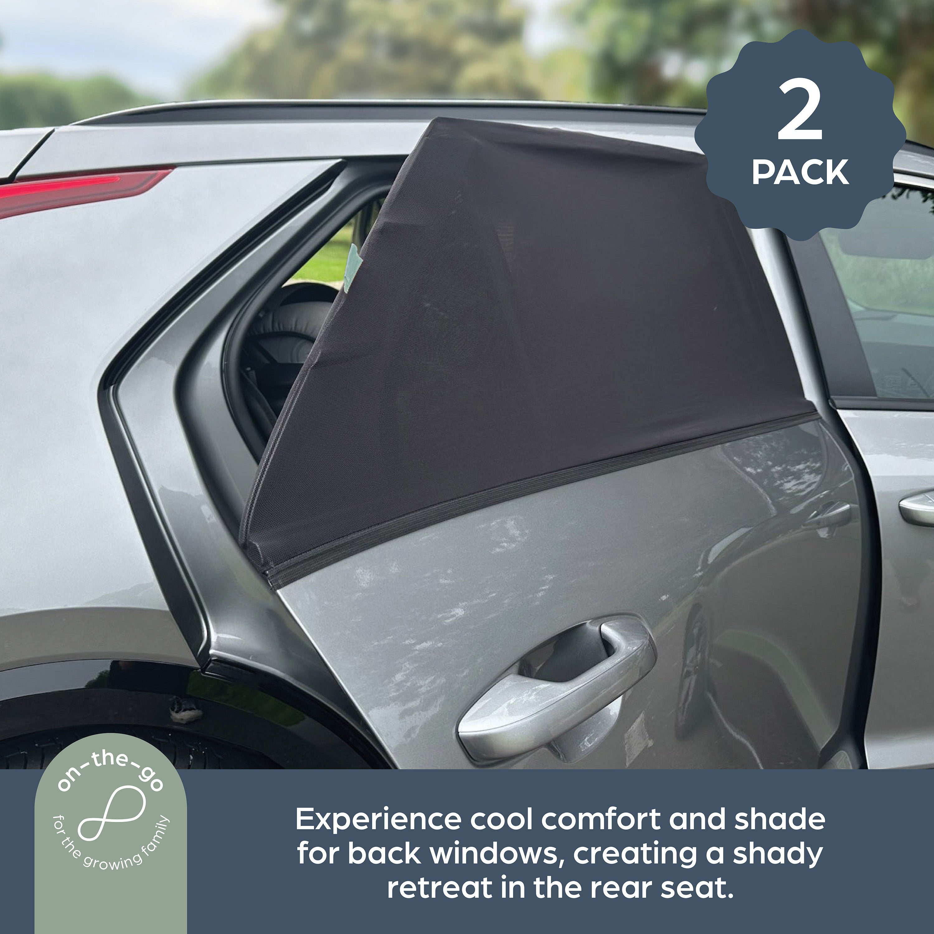 Fit Over Car Window Shade 2Pk