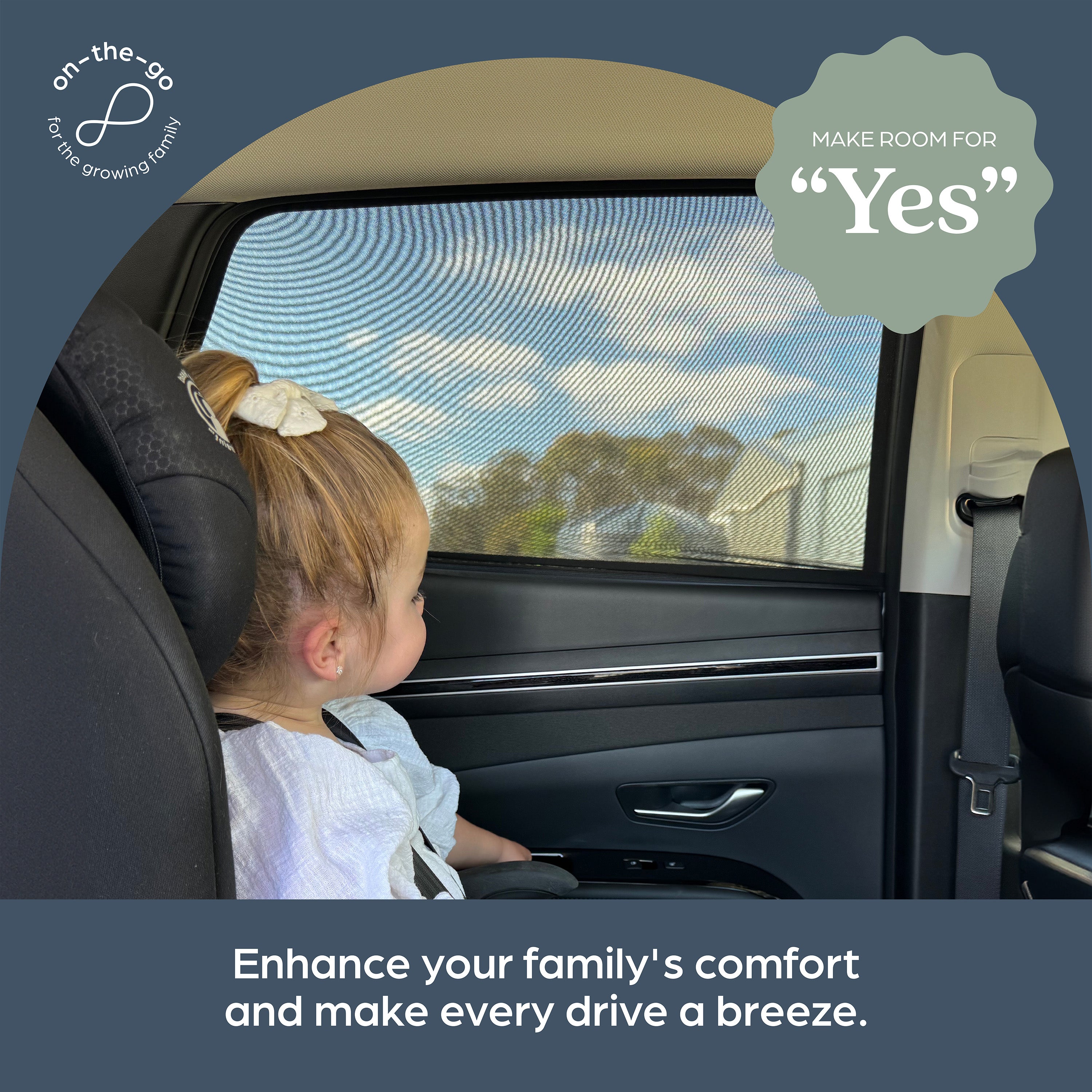 Fit Over Car Window Shade 2Pk