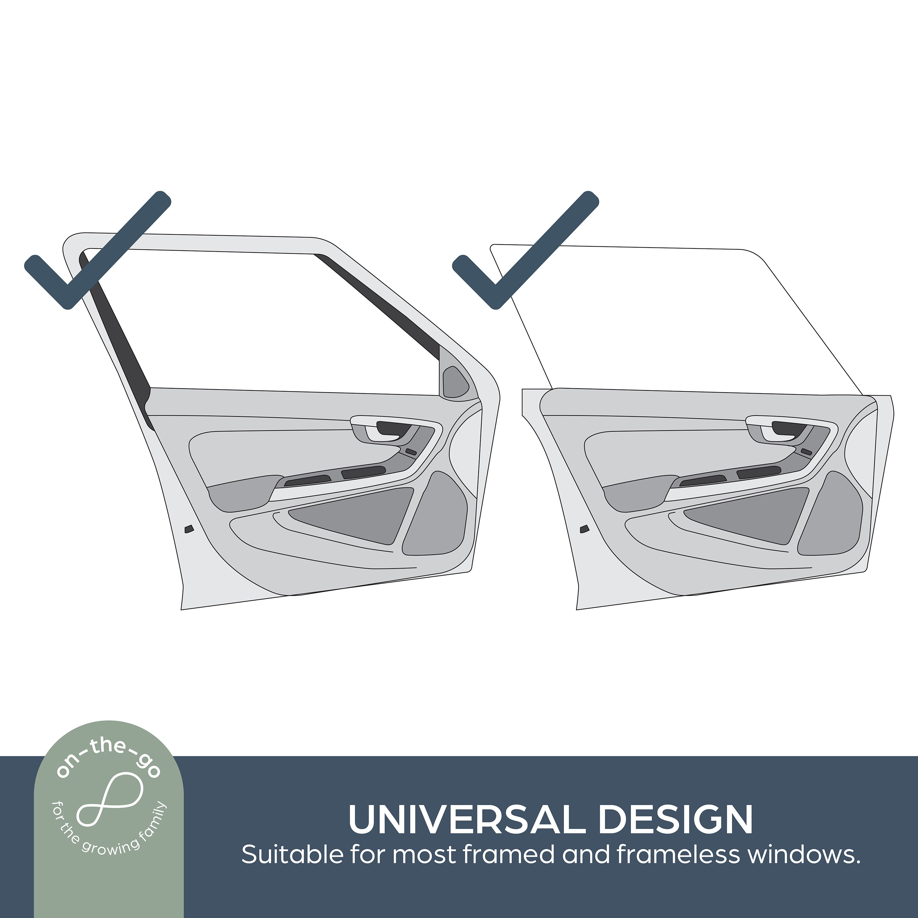 Fit Over Car Window Shade 2Pk