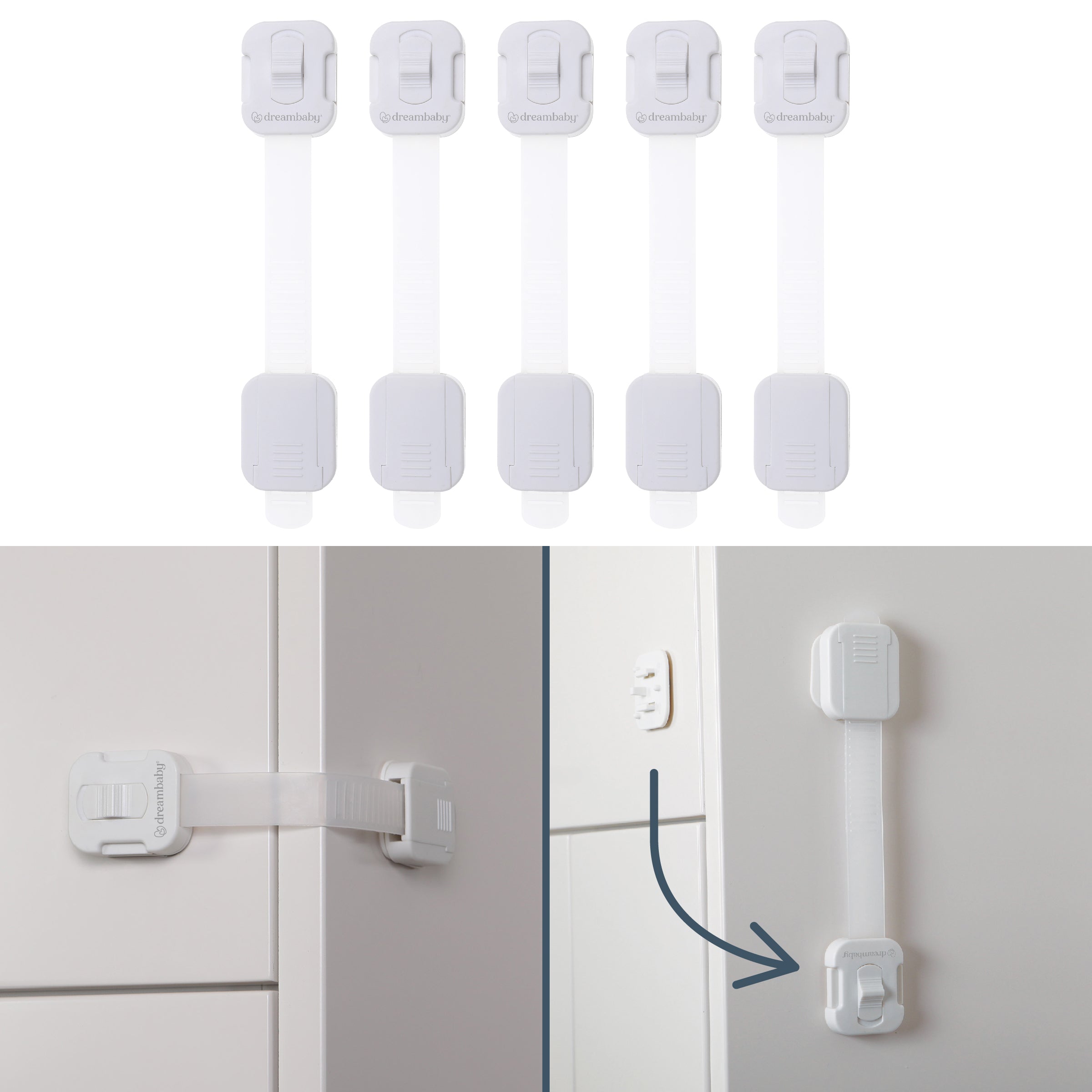 Multi-Purpose Swivel Adapta-Latch Pack -5 White