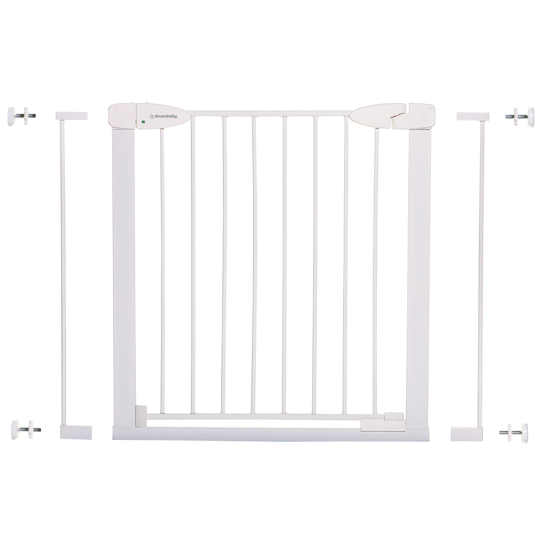 Boston Magnetic Auto-Close Security Gate - White Fits with 2 X 7cm Extensions