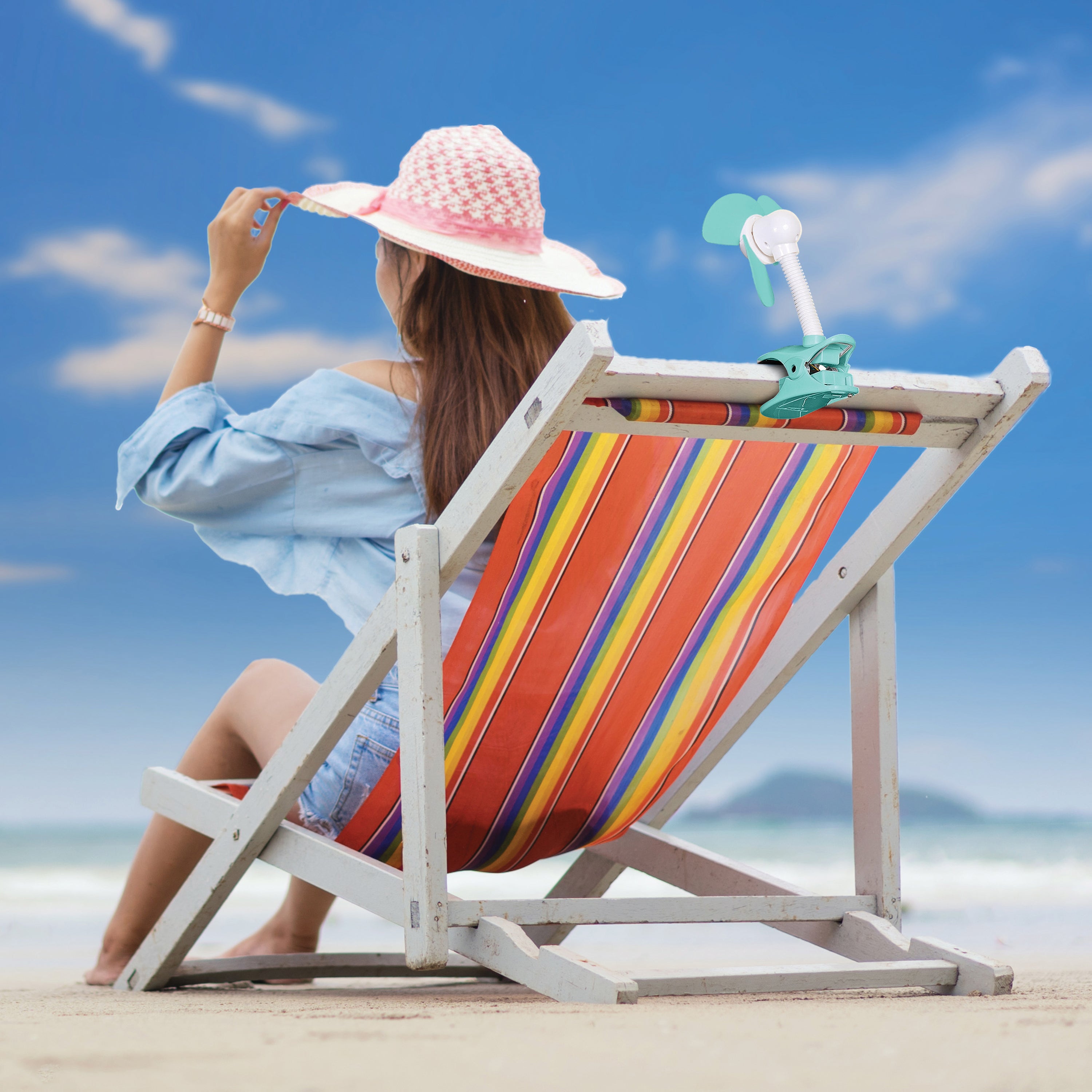 Strollerbuddy Ezy-Fit Clip-On Fan - Aqua (Pms2277C)