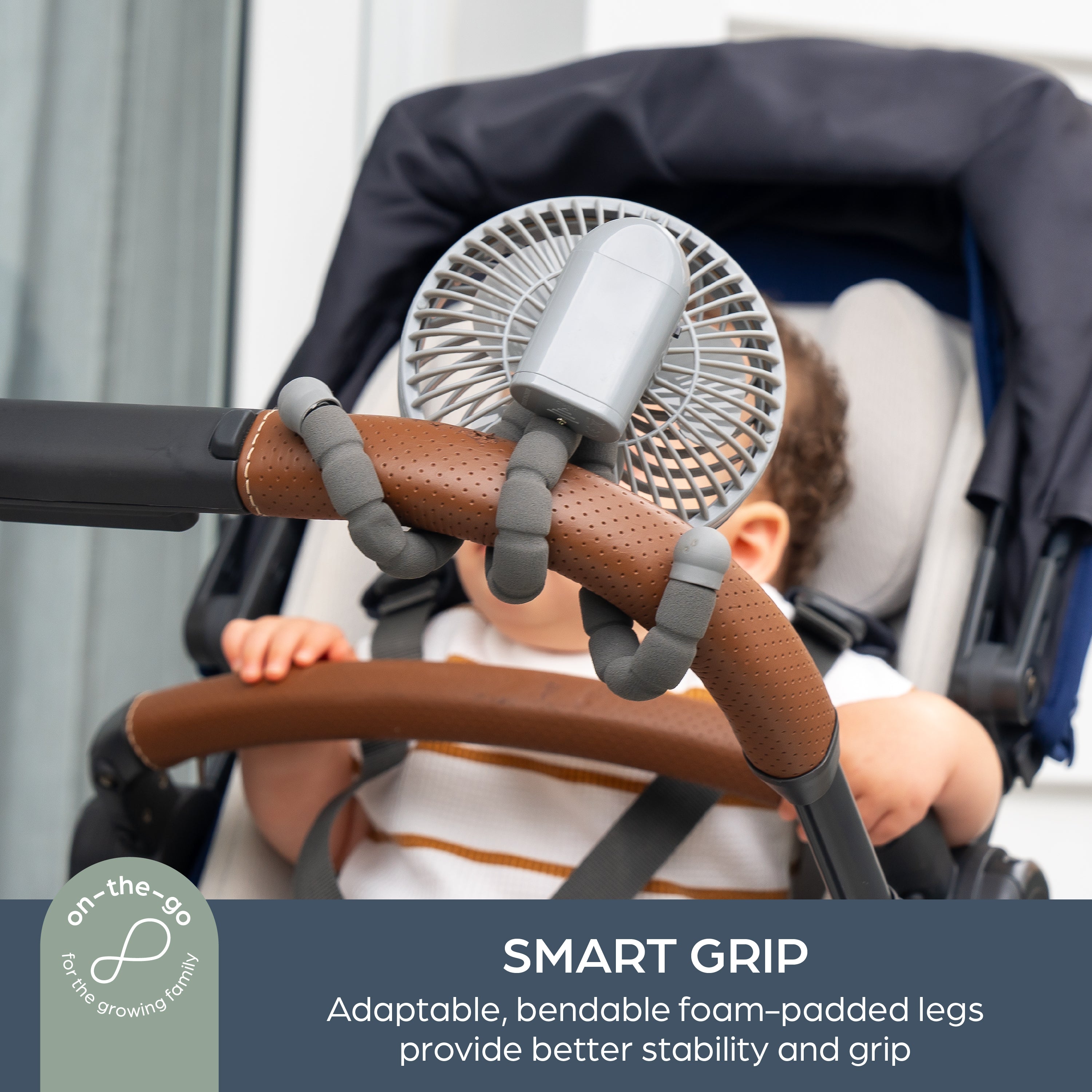 Smart Grip Deluxe Fan - Grey