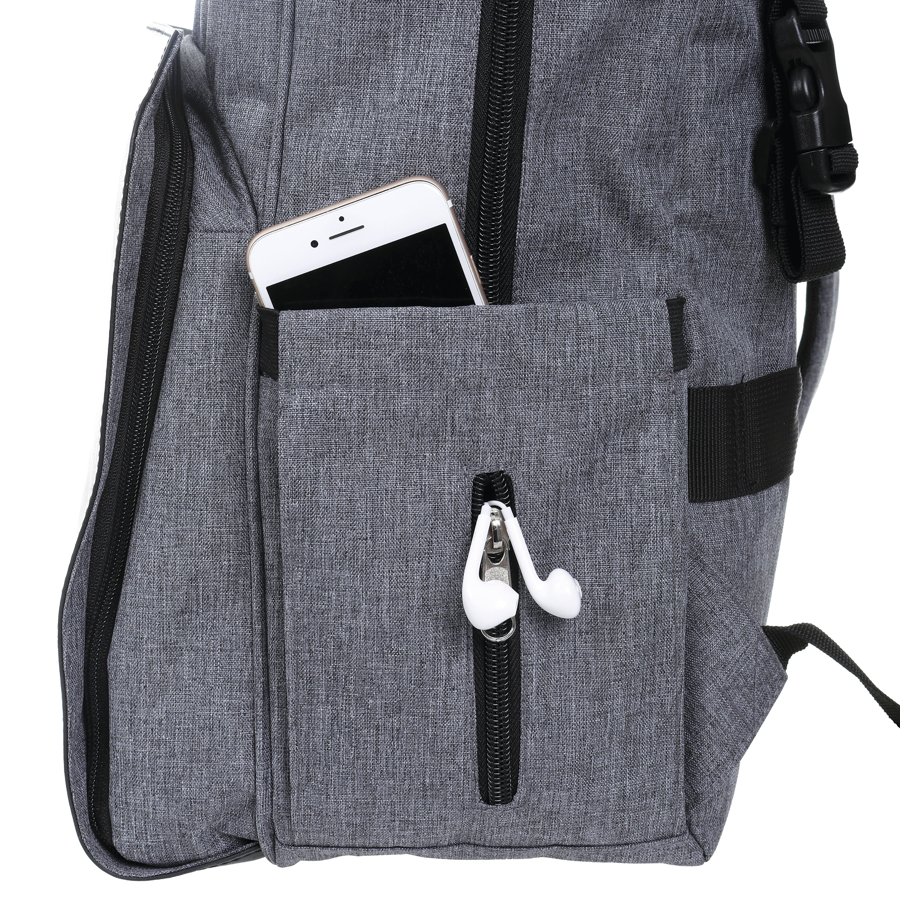 Carry-All Nappy Backpack - Grey Pocket