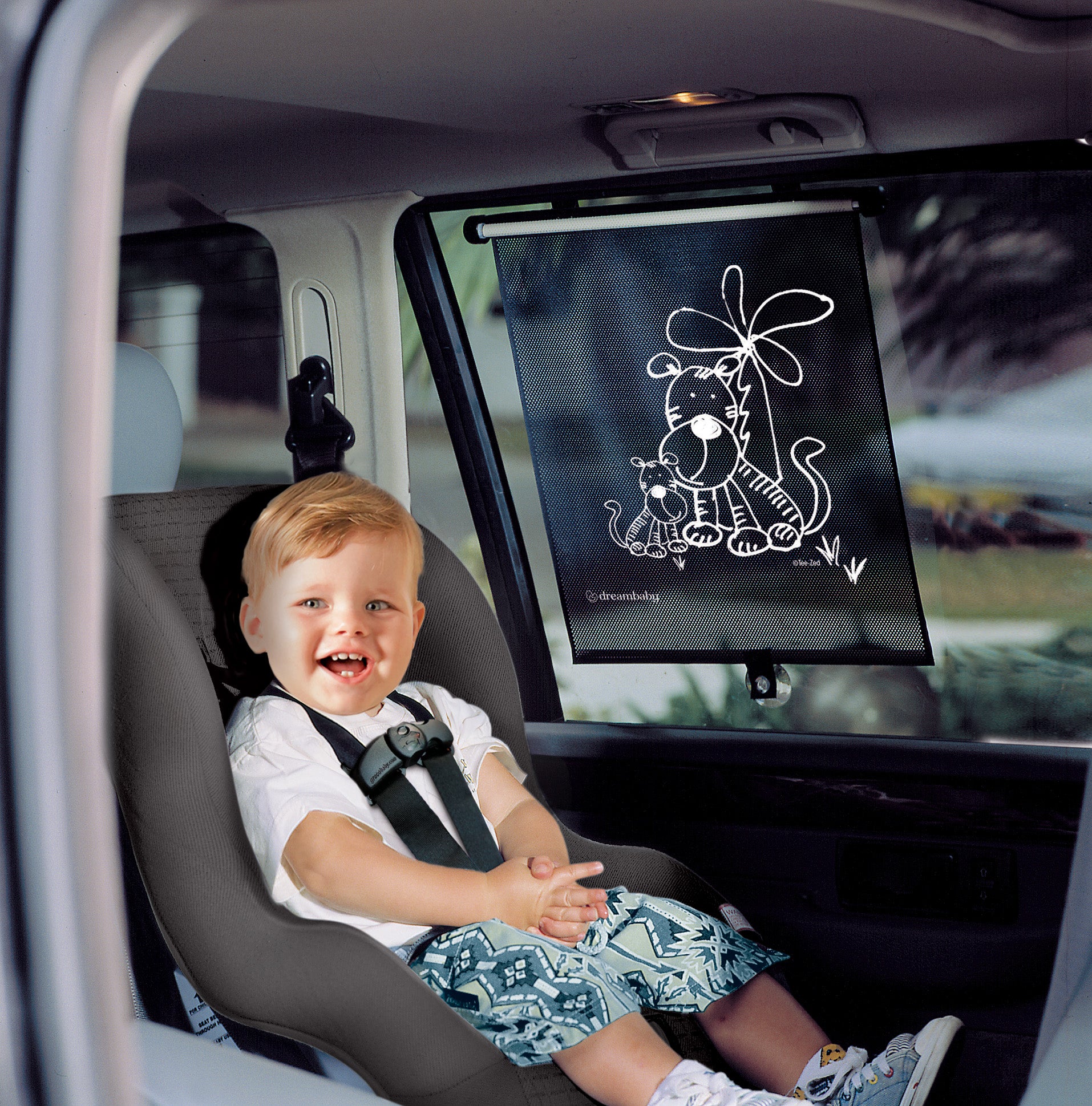 ADJUSTABLE TIGER CAR WINDOW SHADE ROLL-UP
