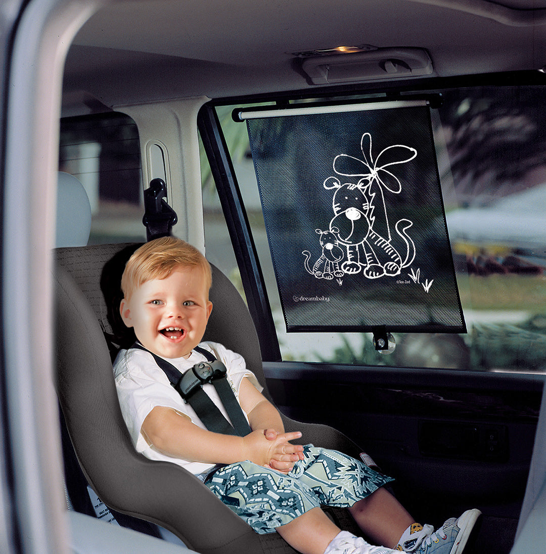 ADJUSTABLE TIGER CAR WINDOW SHADE ROLL-UP