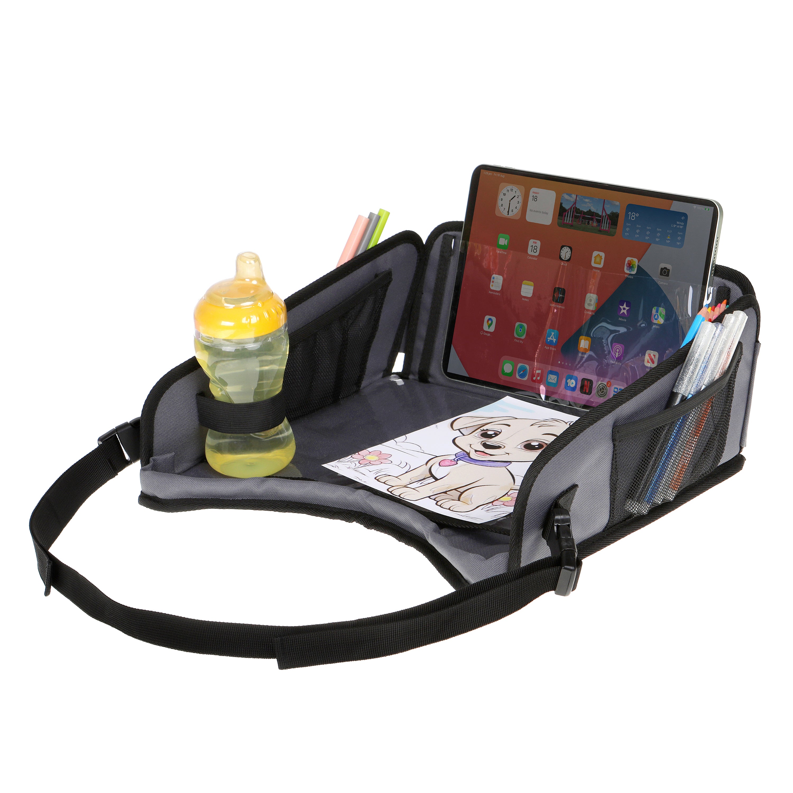 Ezy-Tote™ Travel Tray With Tablet Holder