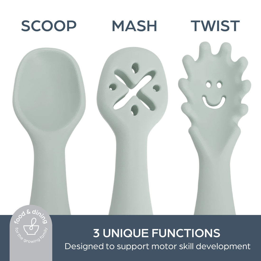 Silicone Scoop, Mash & Twist Seafoam