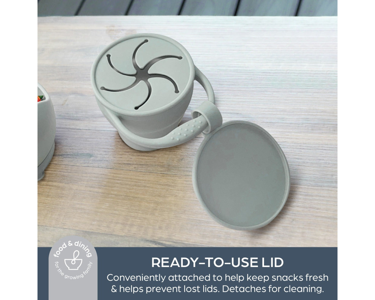 Silicone Pop-Up Snack Cup Seafoam