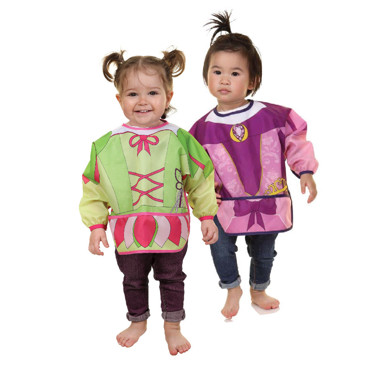 Princess and Fairy Character Bib/Smocks with Sleeves - 2 pack