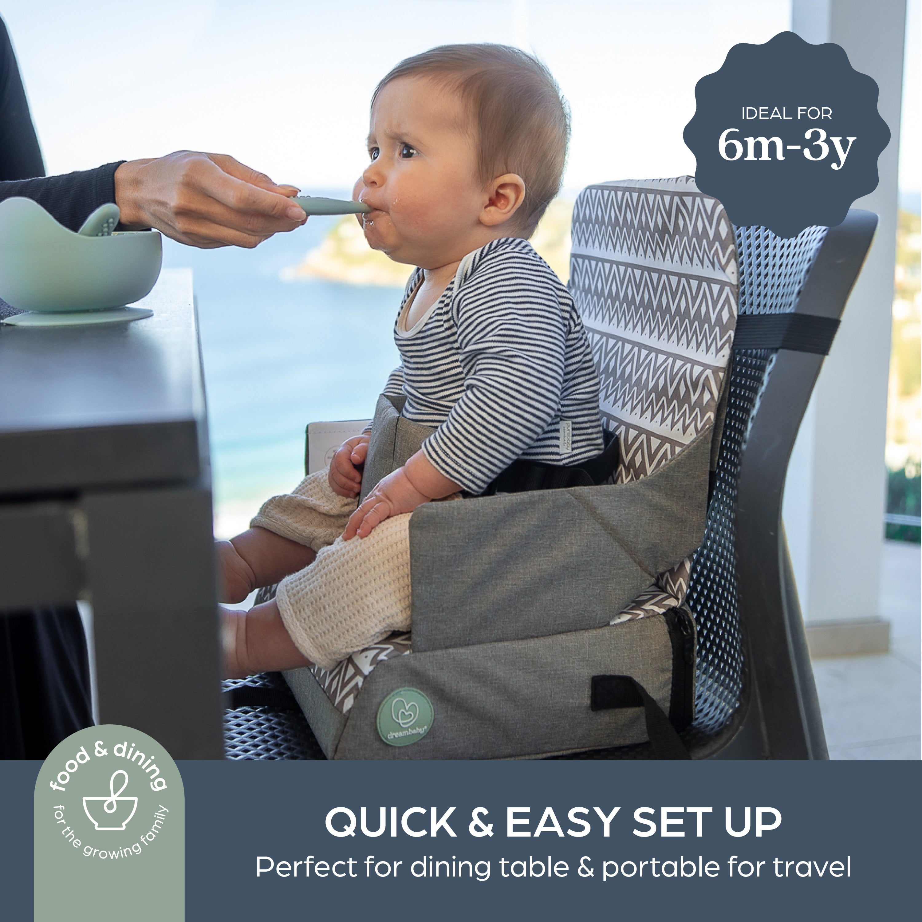 Grab N' Go Booster Seat - Grey ZigZag