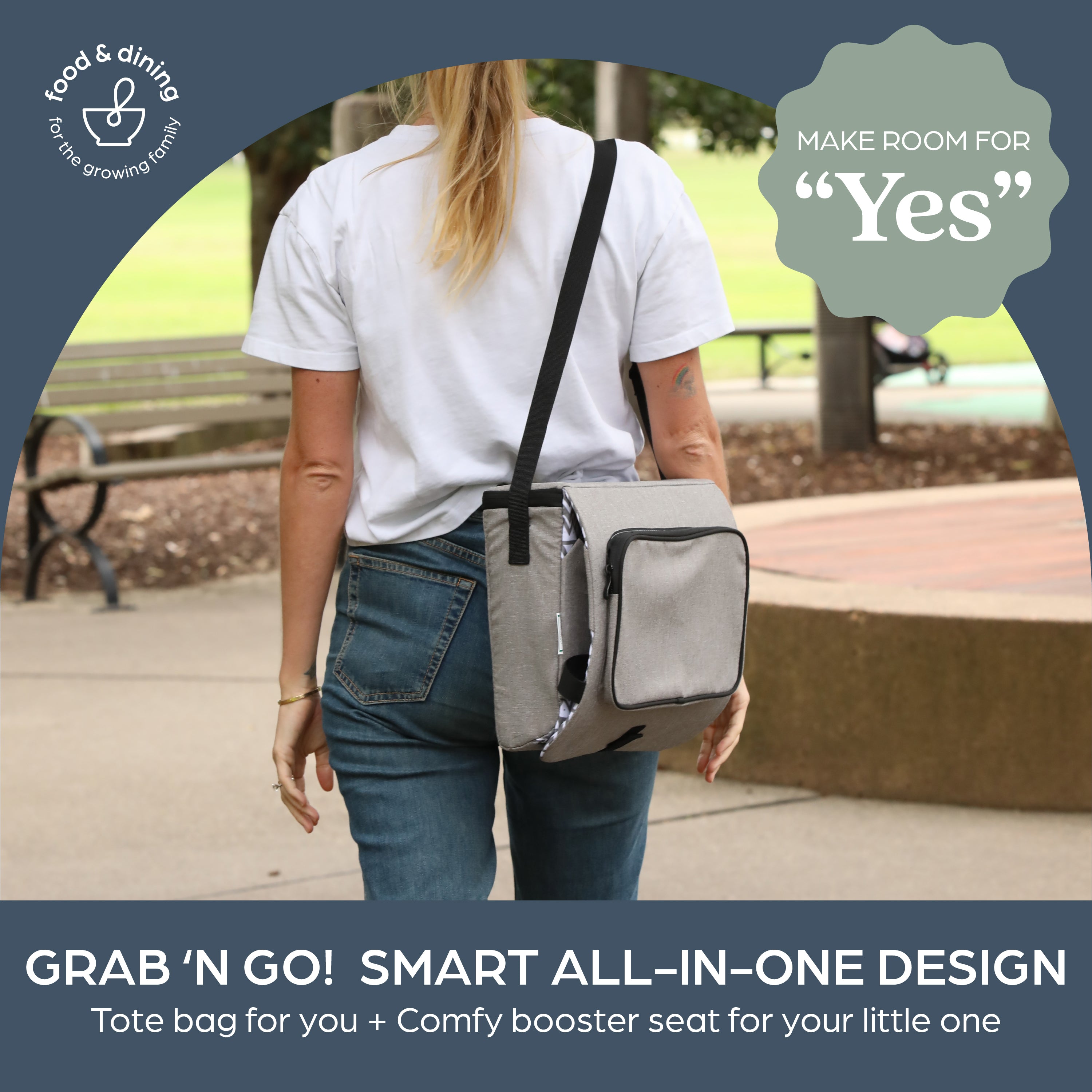 Grab N' Go Booster Seat - Grey ZigZag