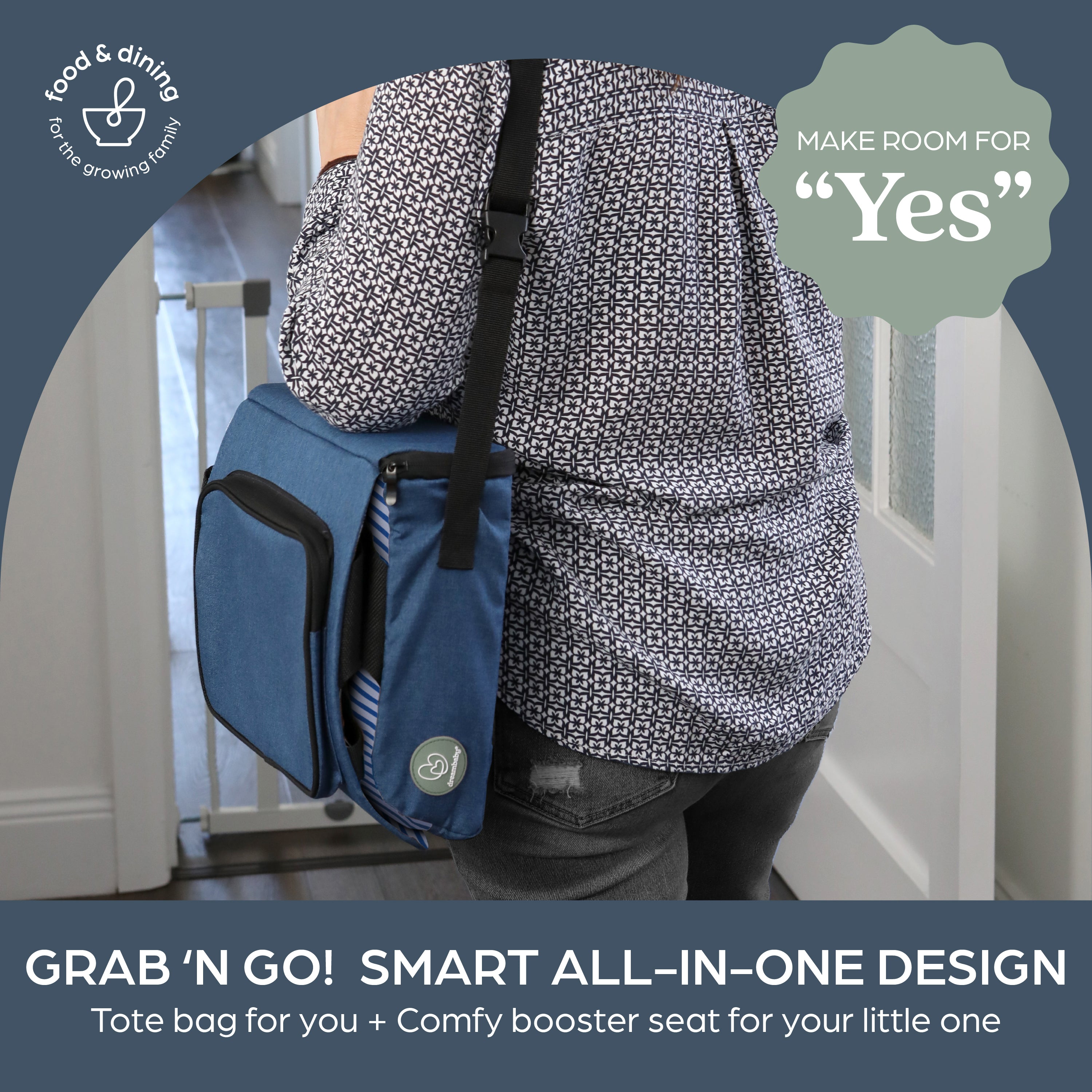 Grab 'N Go Booster Buddy Denim Stripes