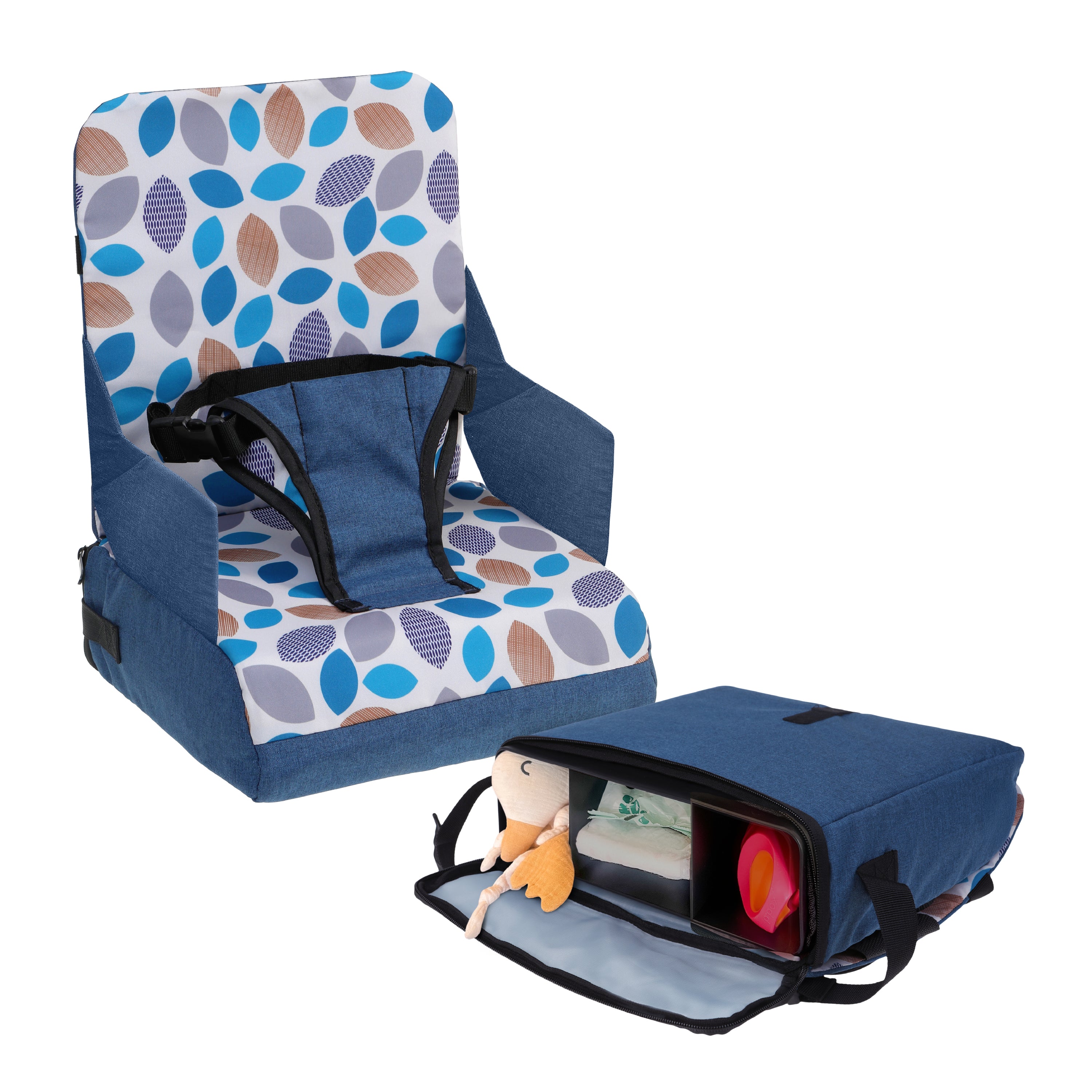 Grab N' Go Booster Seat - Blue Leaves