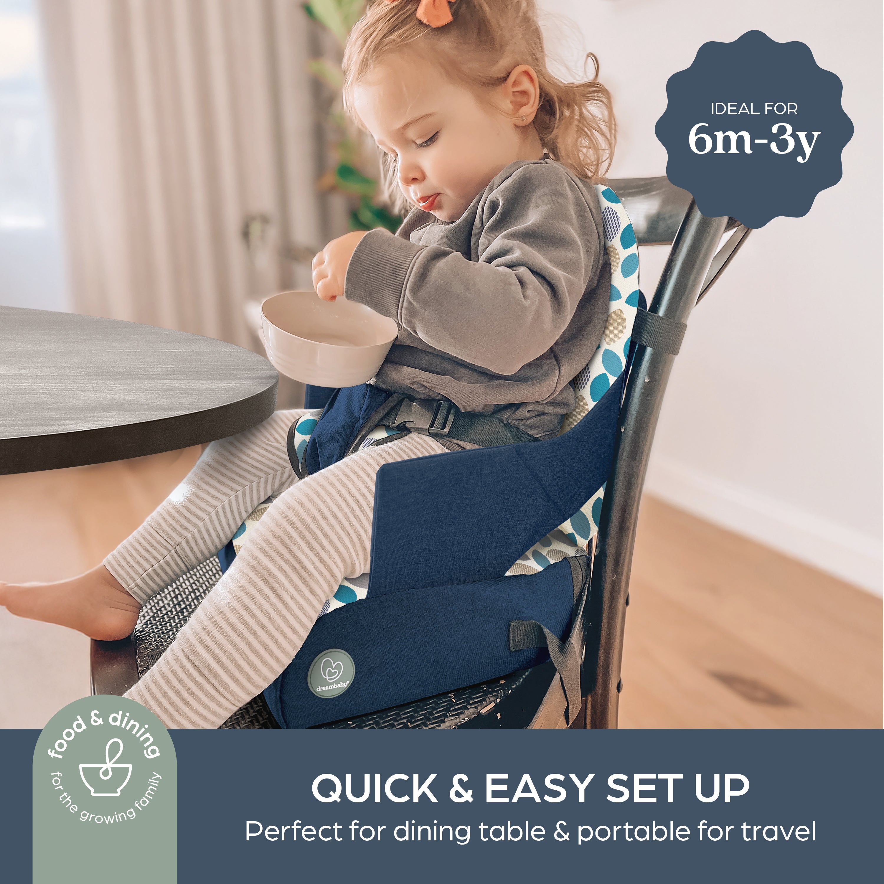 Grab 'N Go Booster Buddy - Blue Leaves