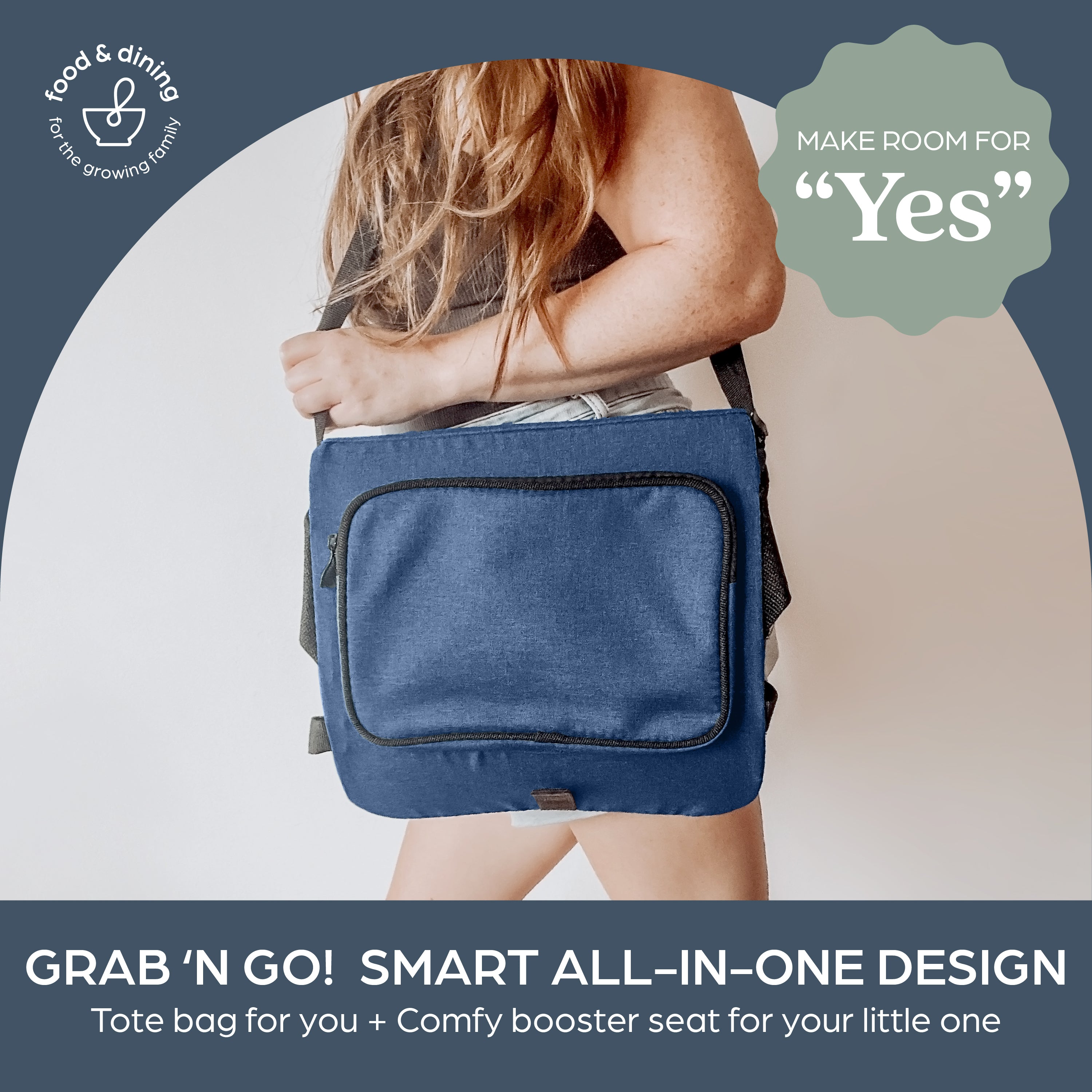 Grab N' Go Booster Seat - Blue Leaves