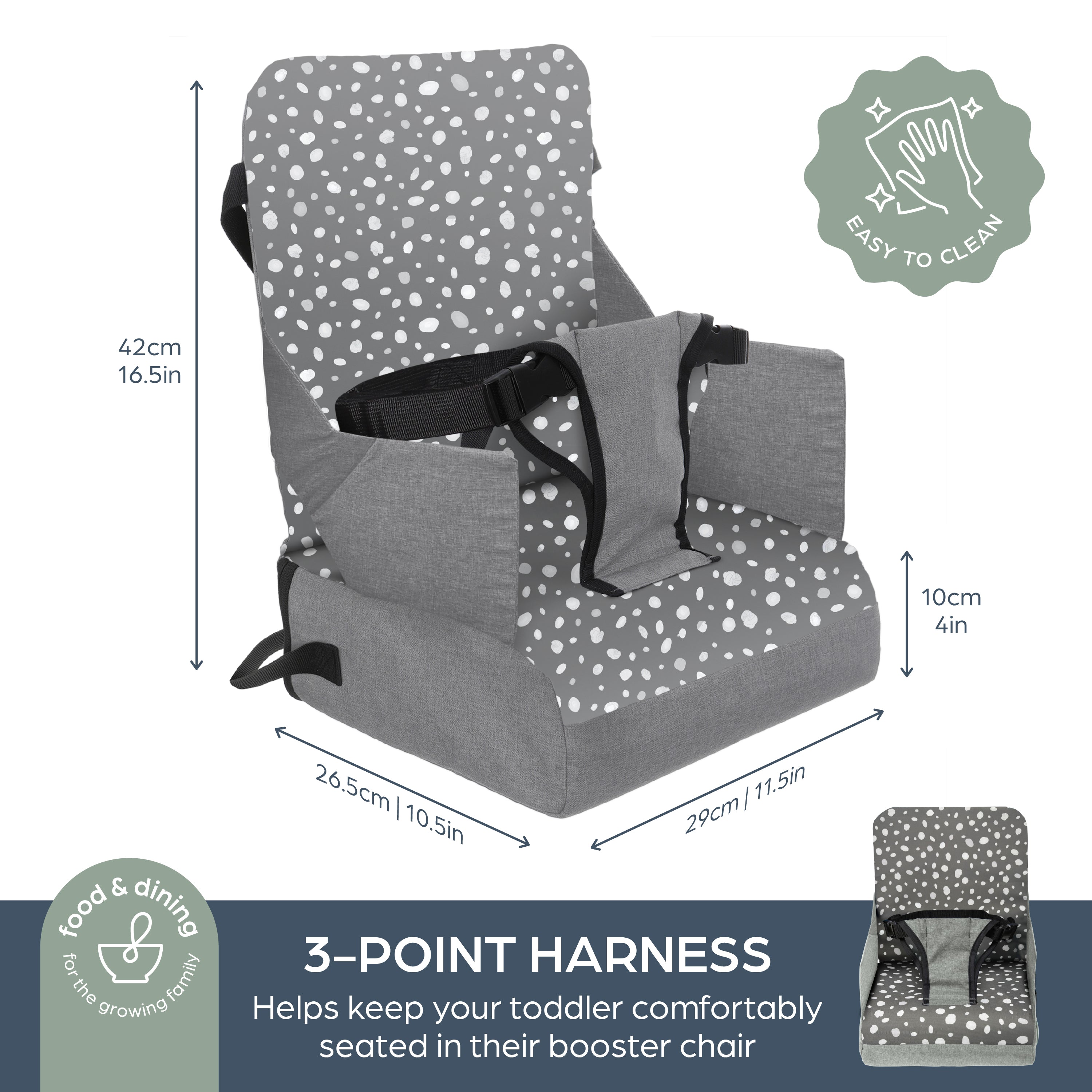 Dreambaby Portable Toddler Booster Seat | Pebble Grey