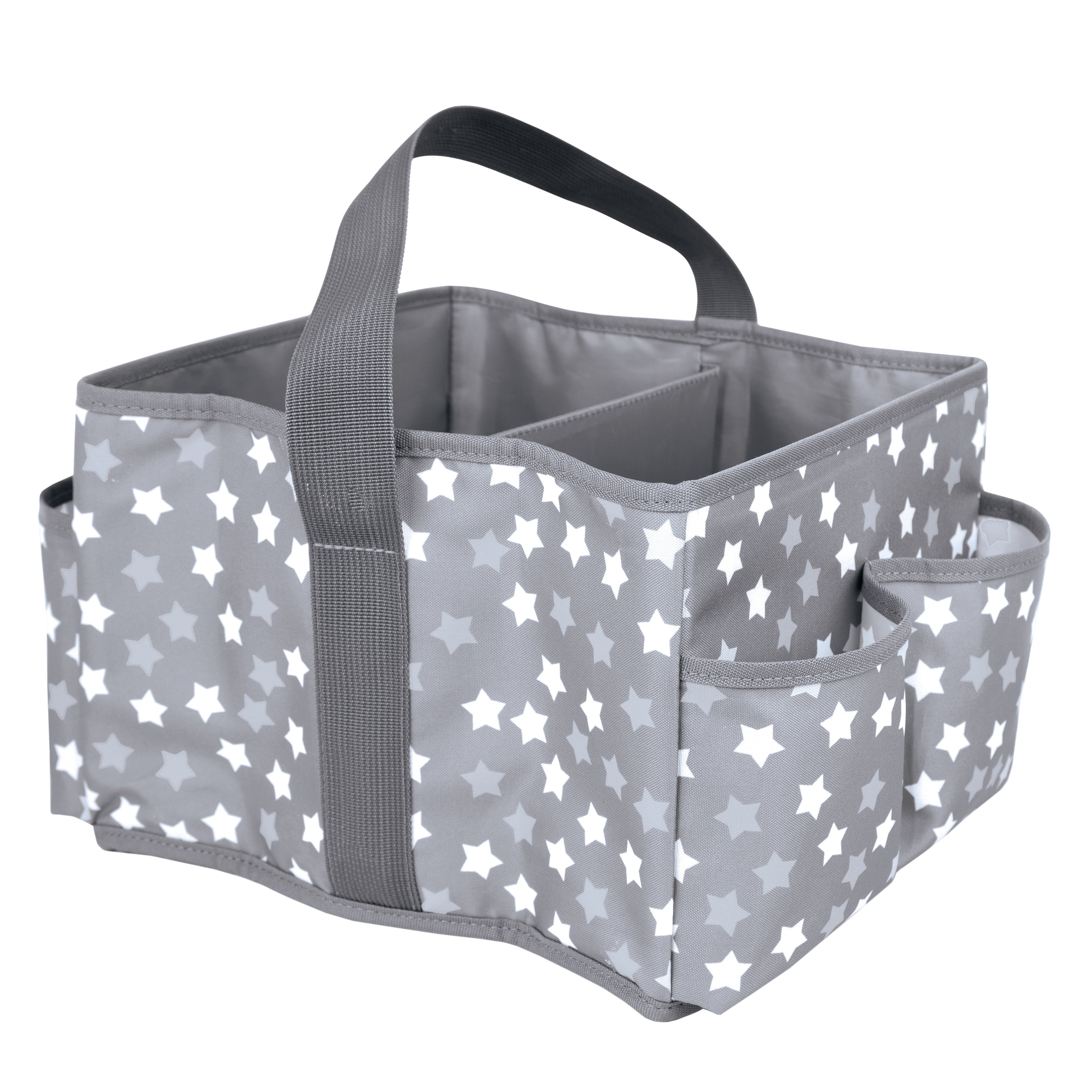 Nappy Caddy/Organiser - Grey Stars