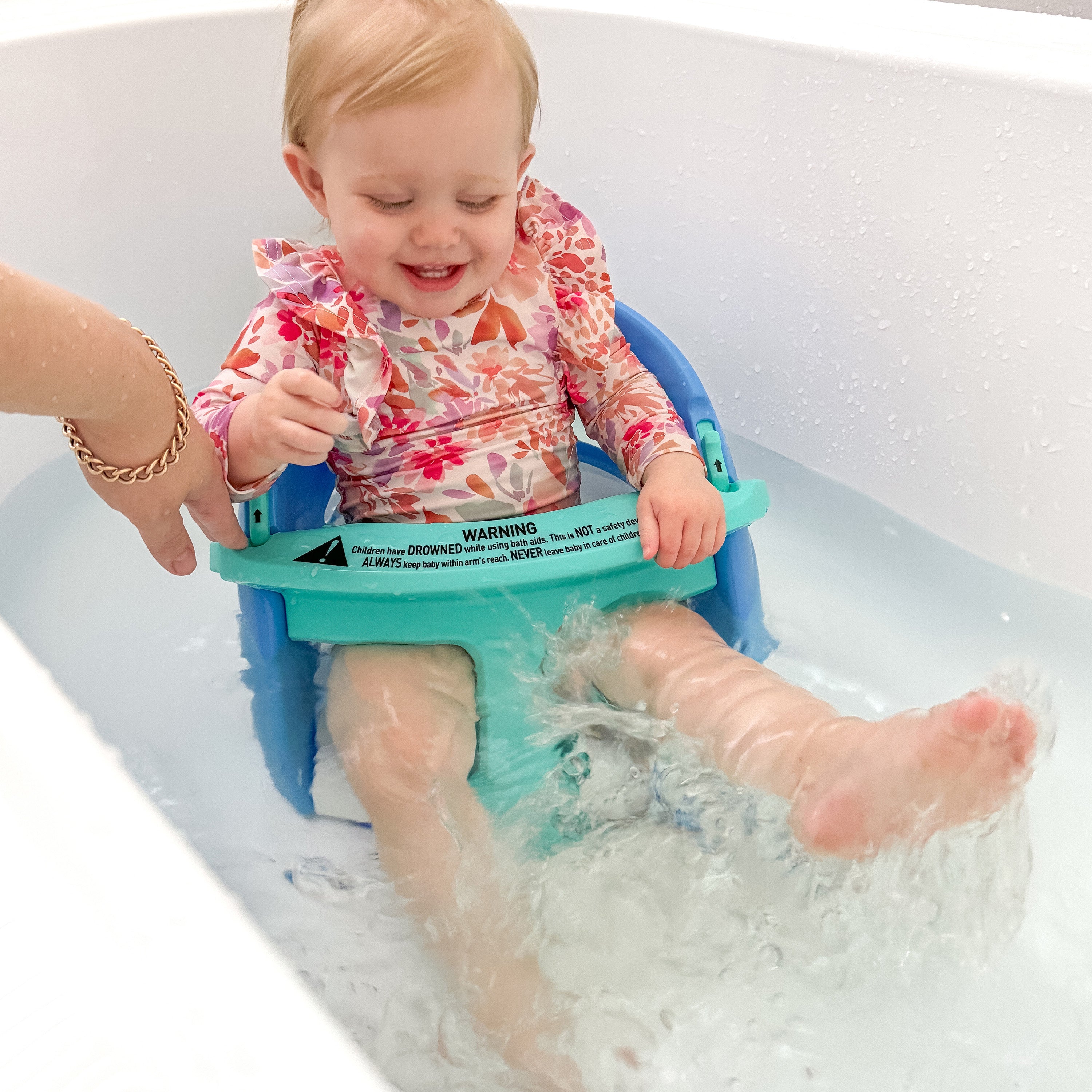 Dreambaby Baby Bath Seat | Non-Slip Suction 5–10 Months | Aqua/Blue