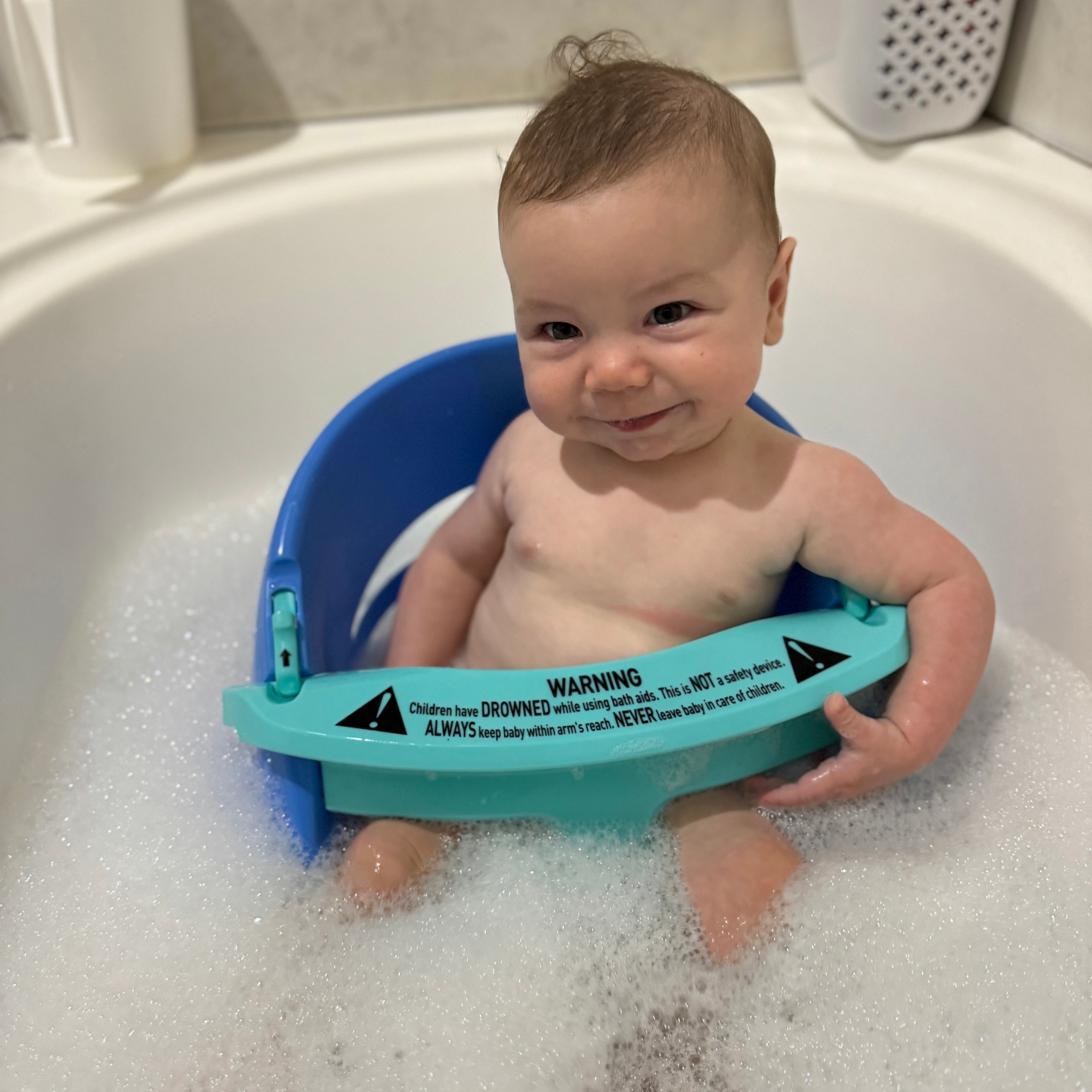 Dreambaby Baby Bath Seat | Non-Slip Suction 5–10 Months | Aqua/Blue