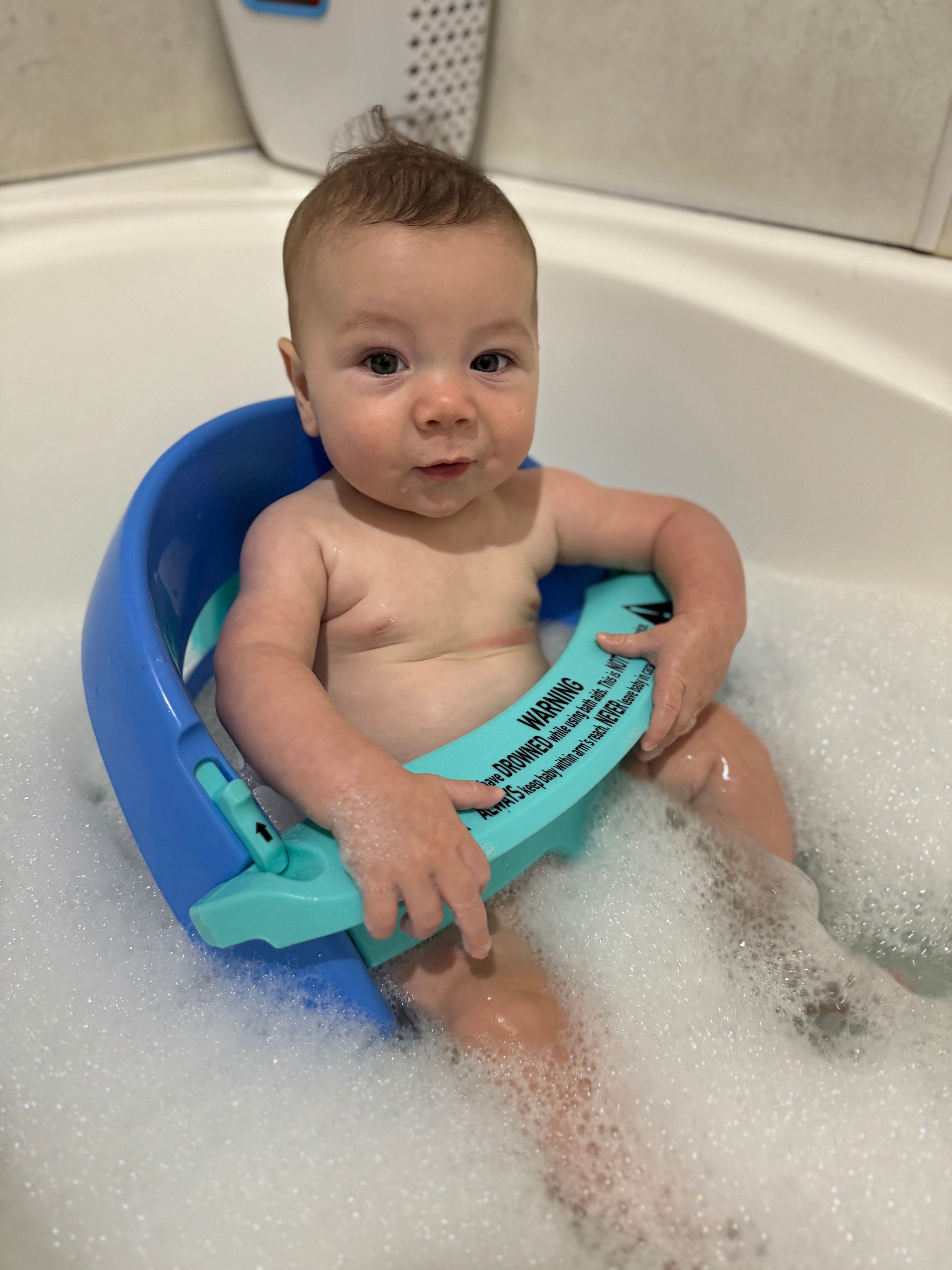 Dreambaby Baby Bath Seat | Non-Slip Suction 5–10 Months | Aqua/Blue