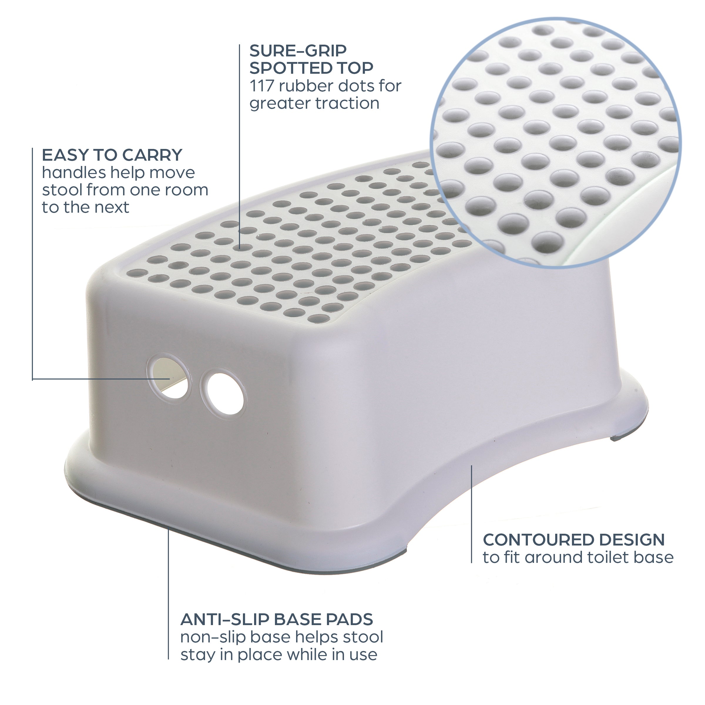 Step Stool Grey Dots