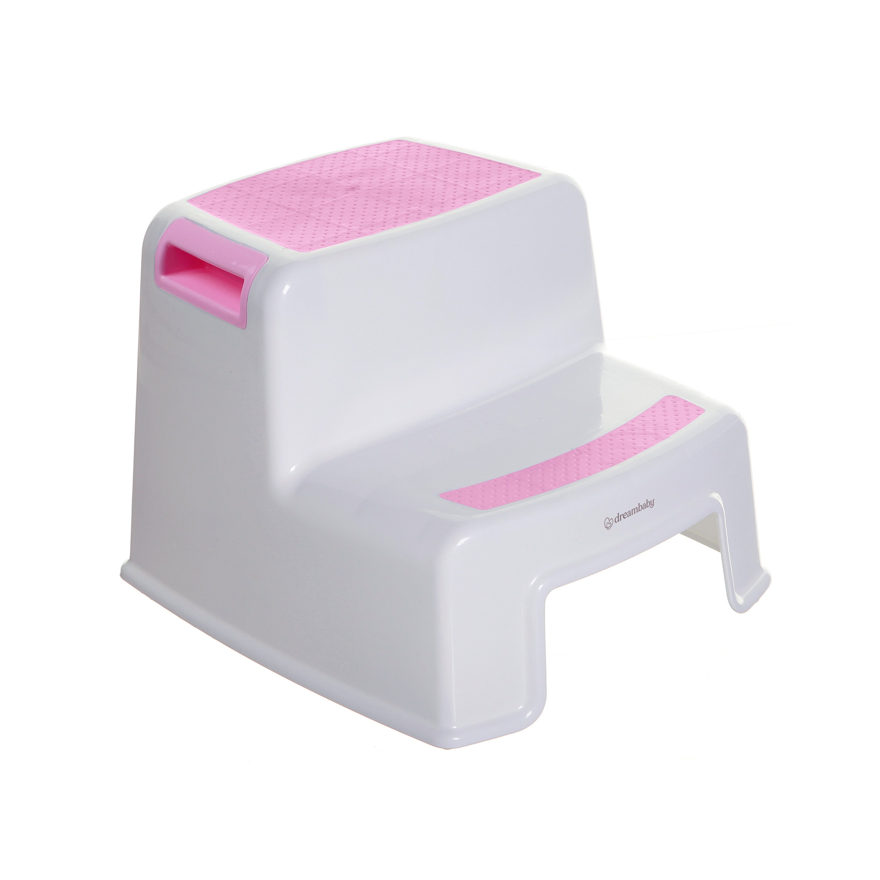 2-Up Step Stool White W Light Pink Tread