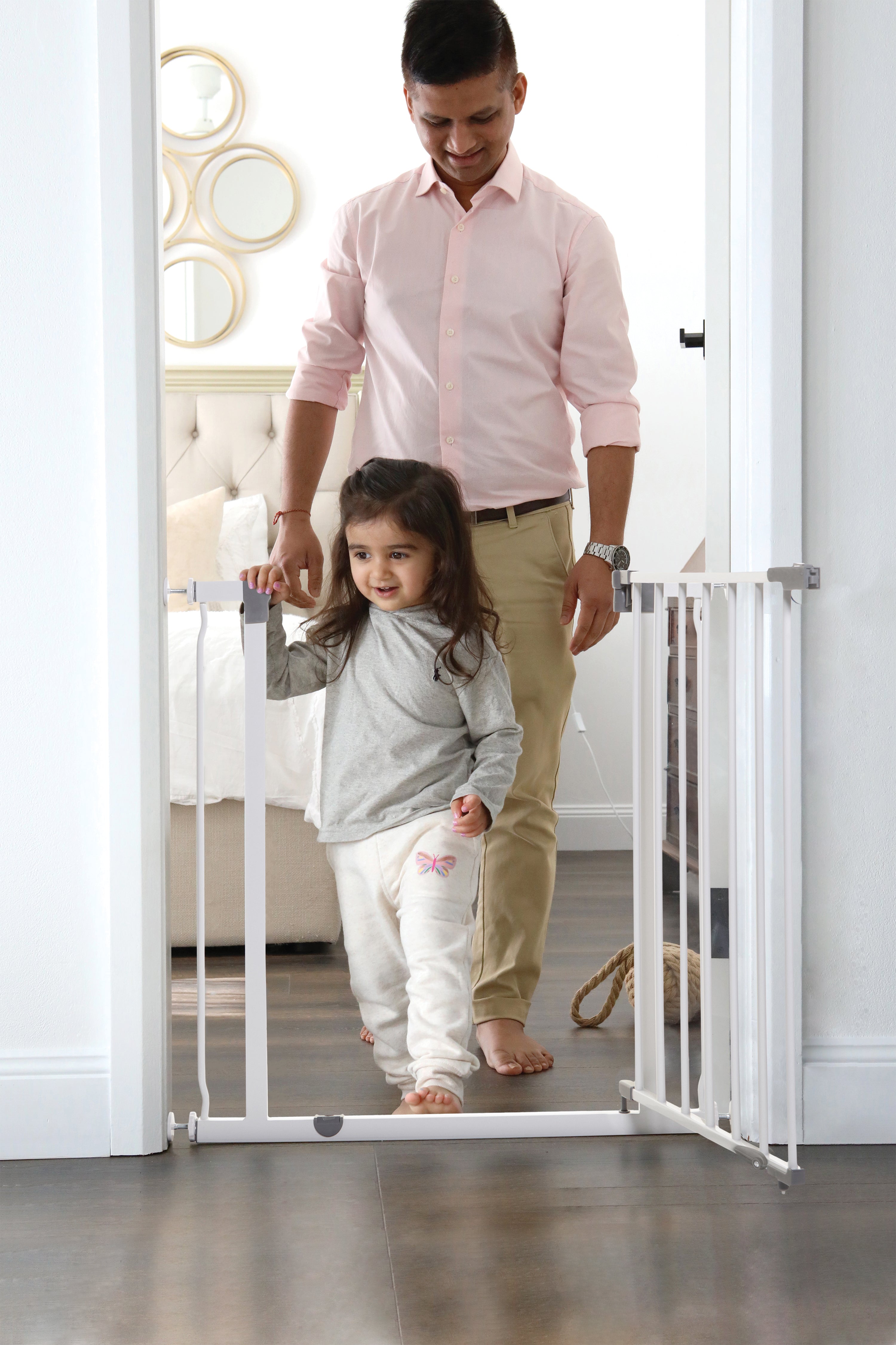Liberty Security Gate With Smart Stay-Open Feature- White