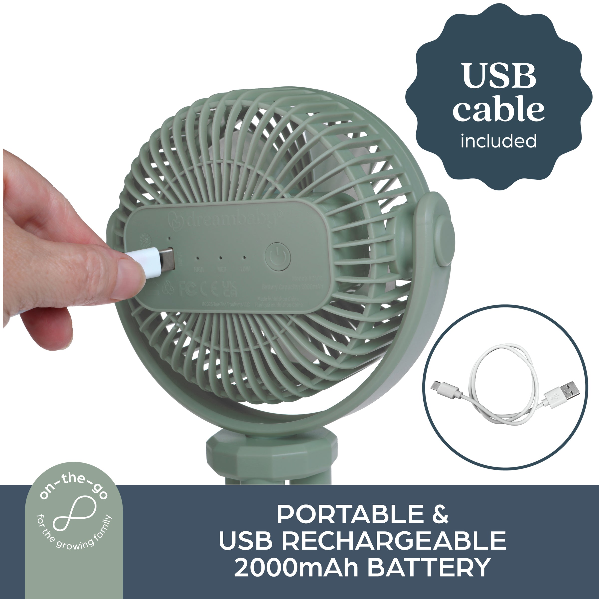 Flex-Grip 360° USB Powered Portable Stroller Fan