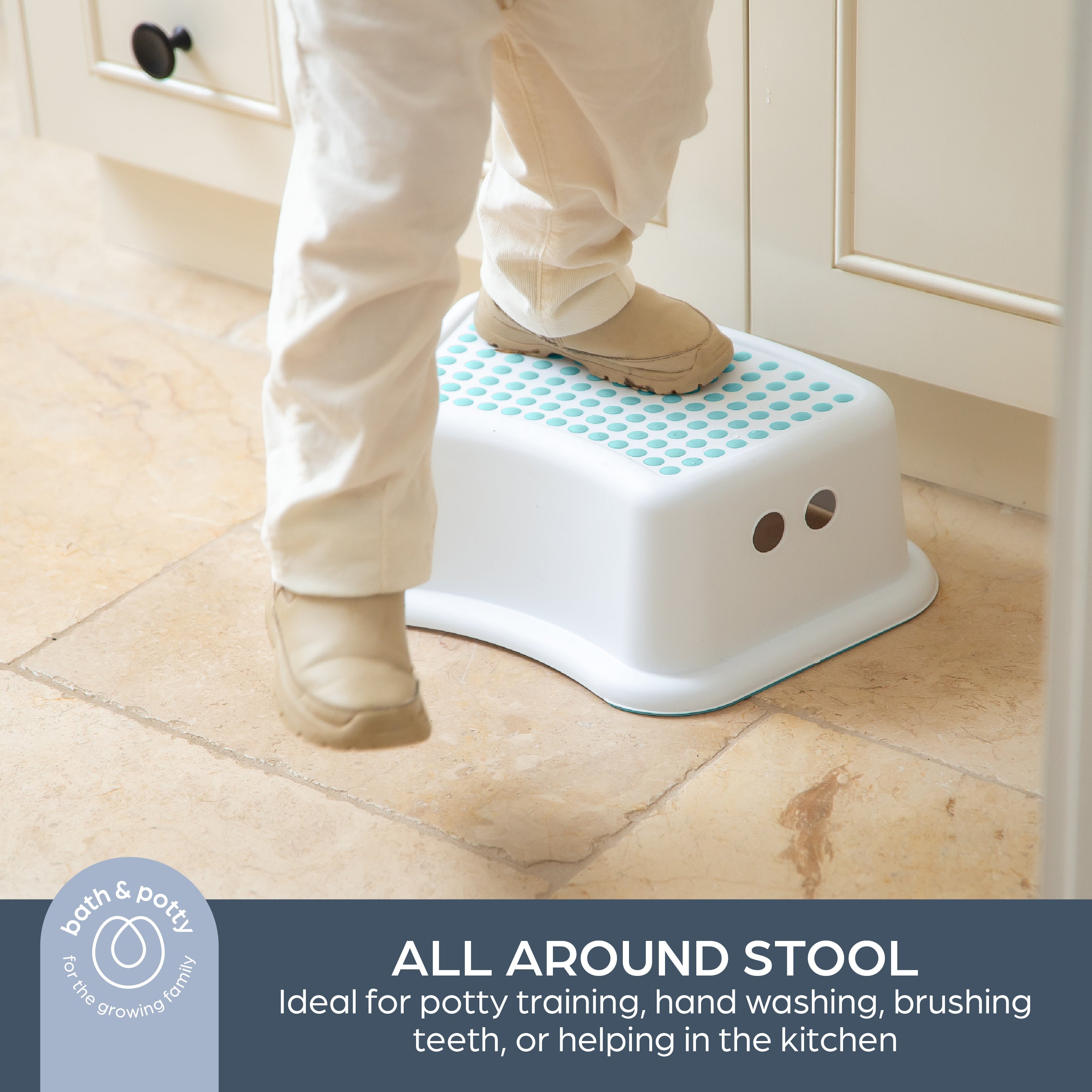 Step Stool Dots Aqua