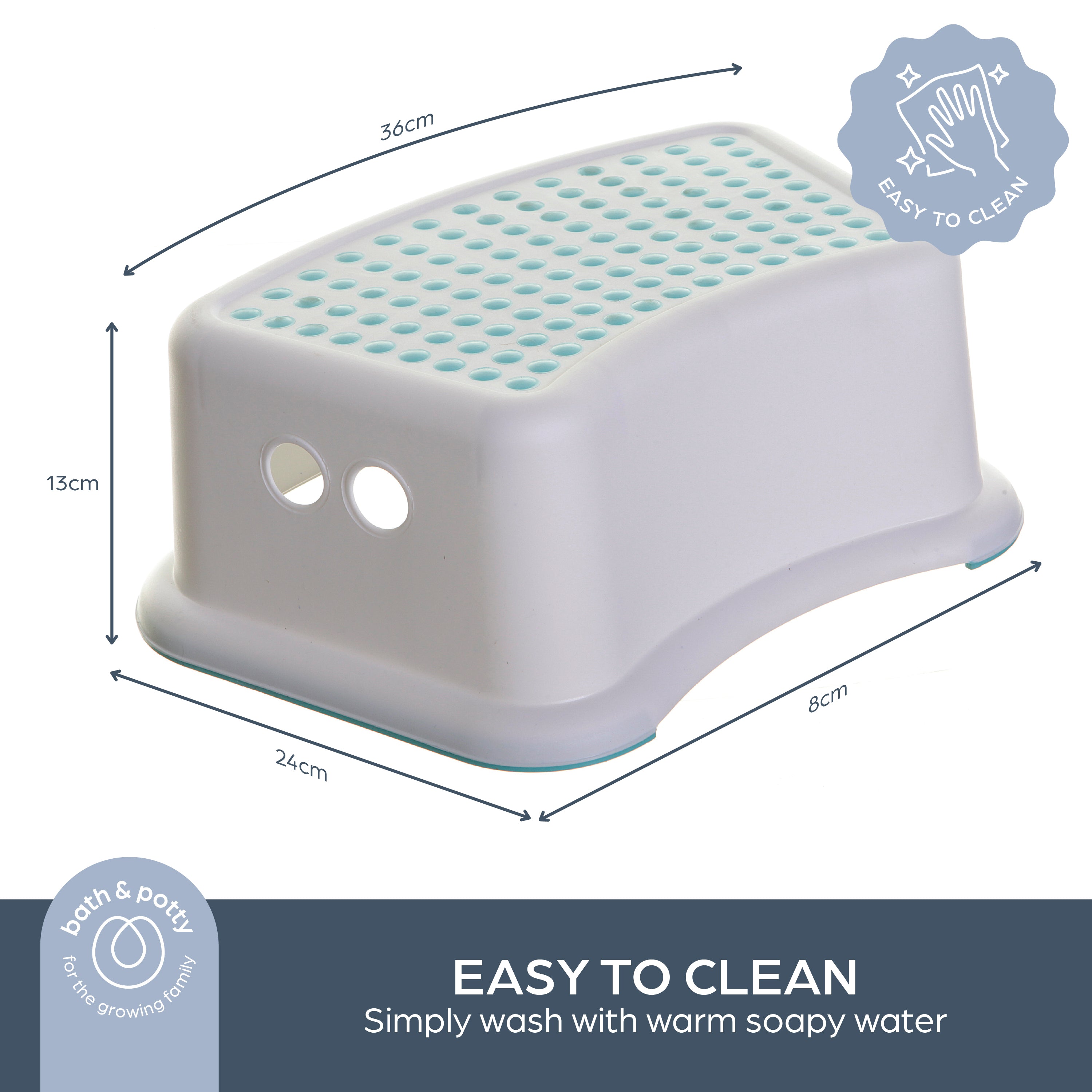 Step Stool Dots Aqua