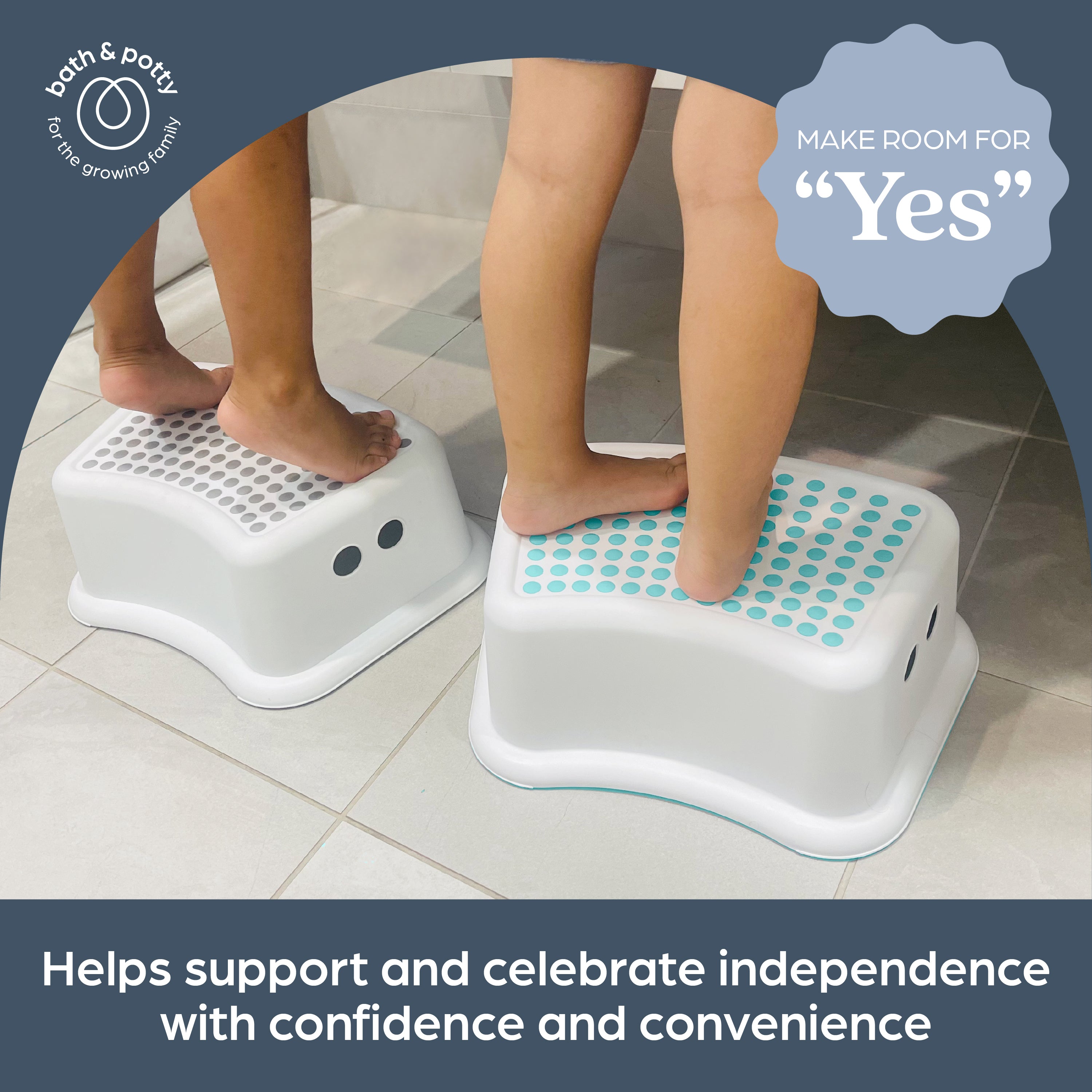 Step Stool Dots Aqua