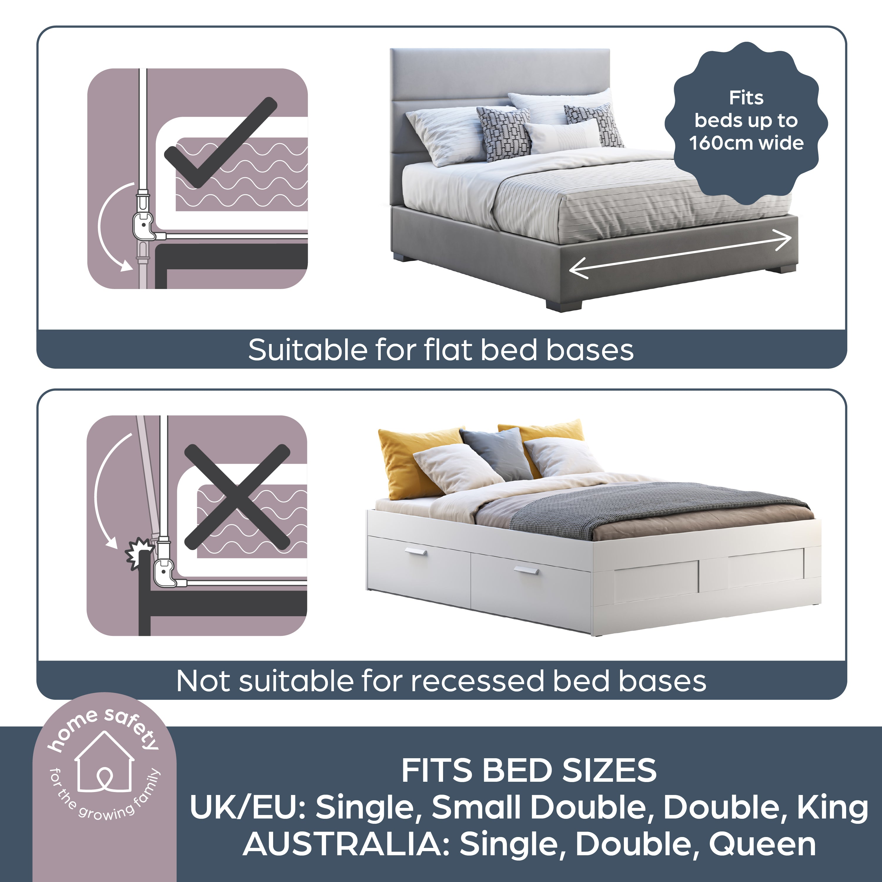 Phoenix Bed Rail - Grey