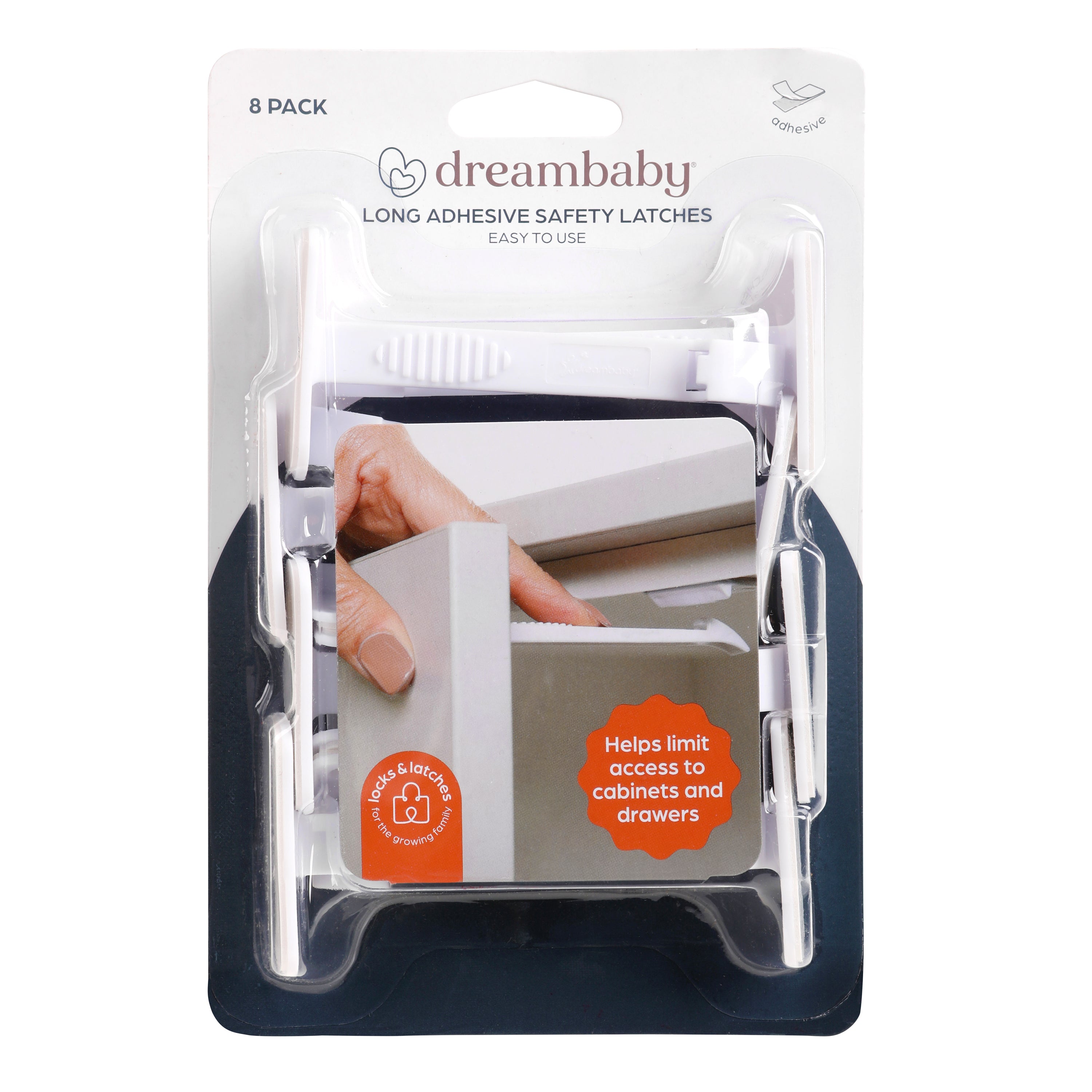 Adhesive Safety Latches - Long 8 Pack