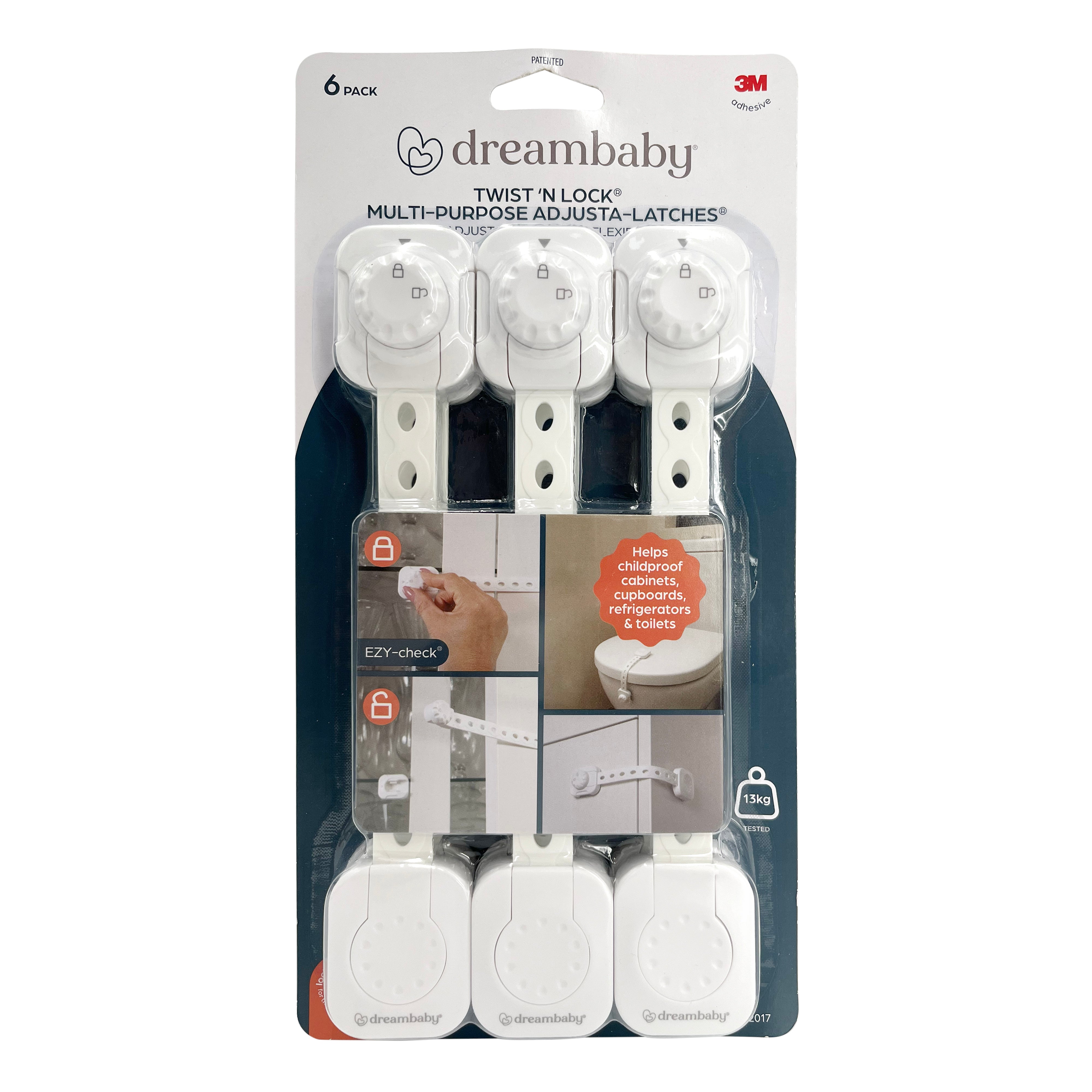 Twist 'N Lock Multi-Purpose Latch 6Pk White