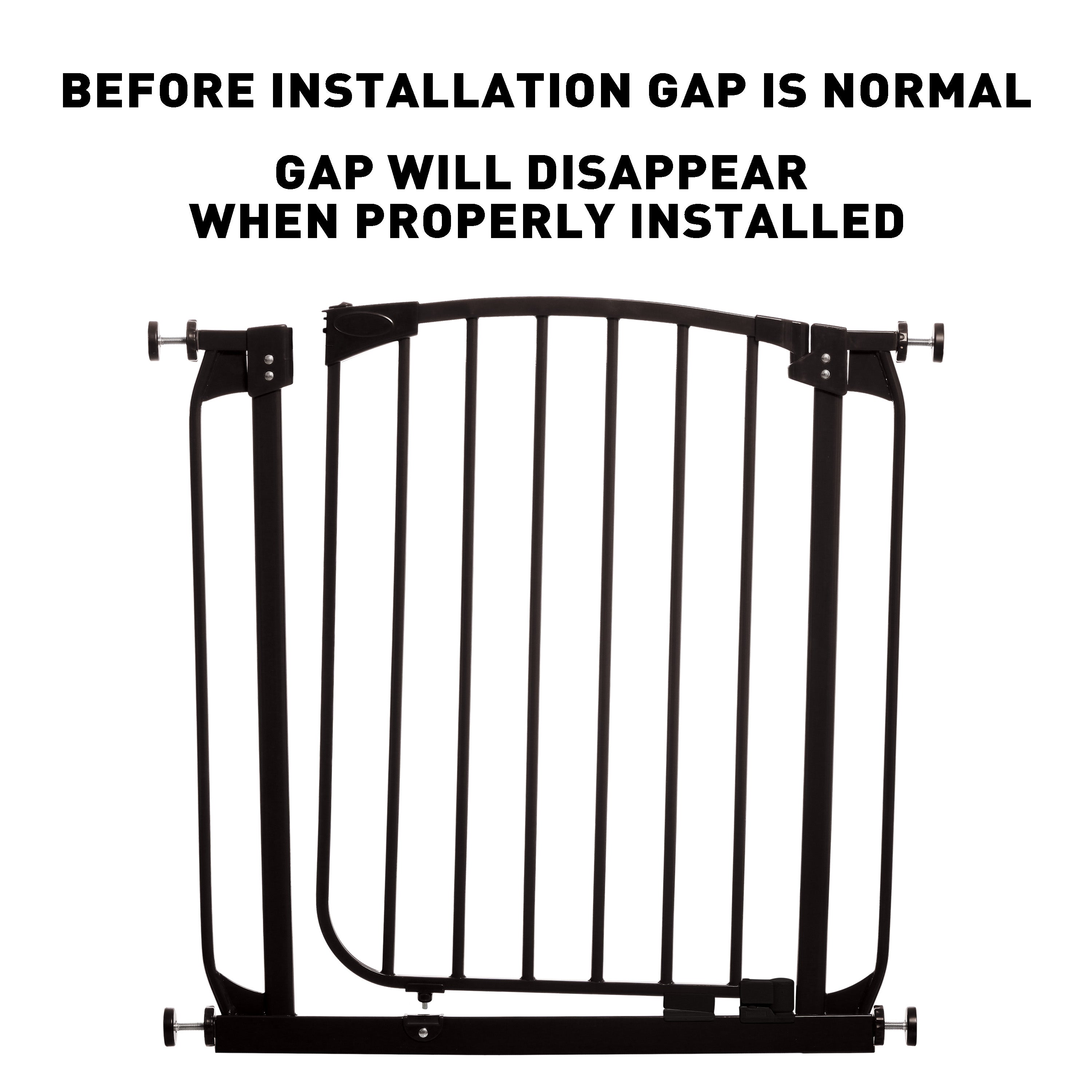 Chelsea 28-32in Auto Close Metal Baby Gate - Black