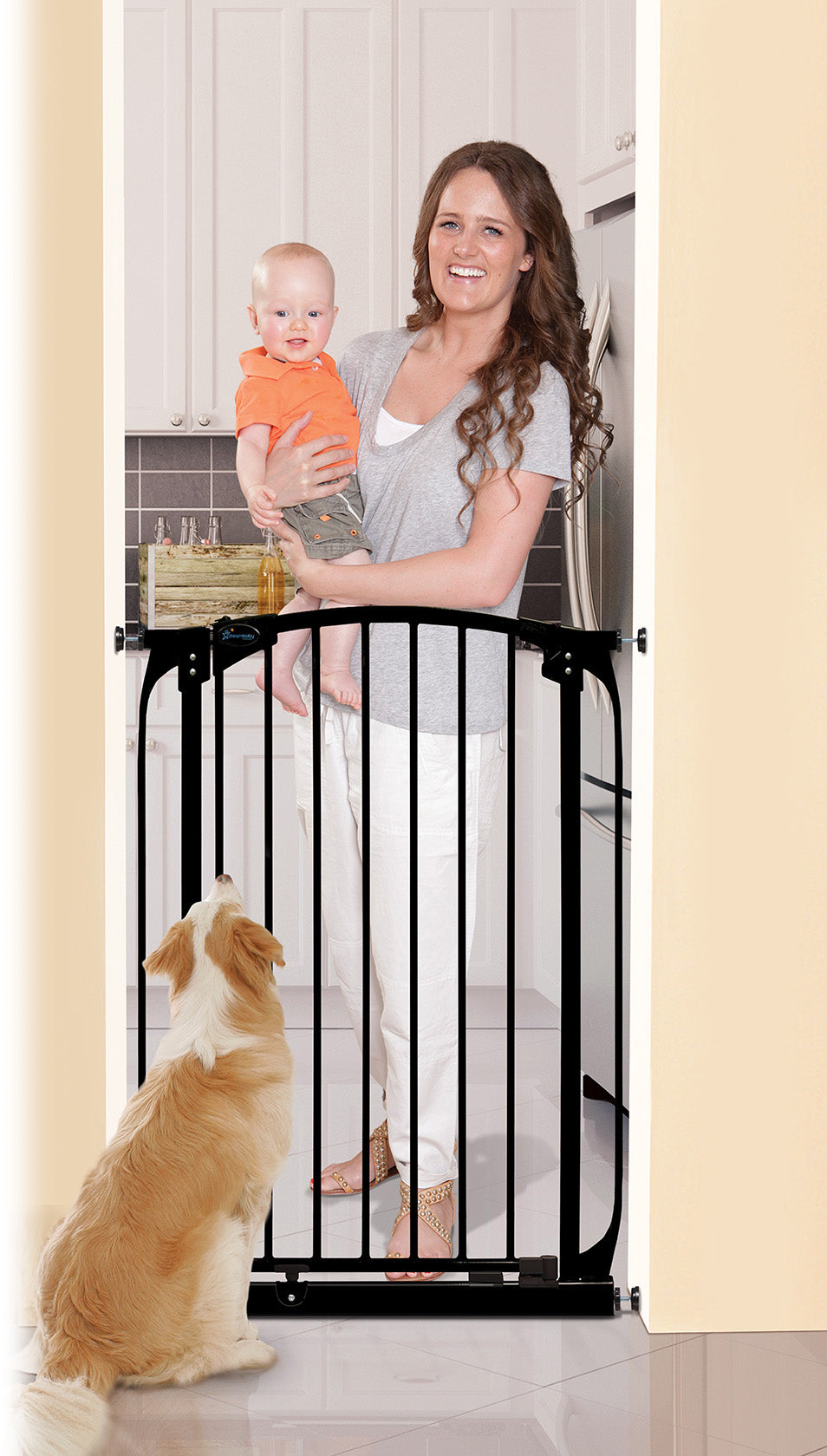 Chelsea Extra Tall 28-32in Auto Close Metal Baby Gate - Black