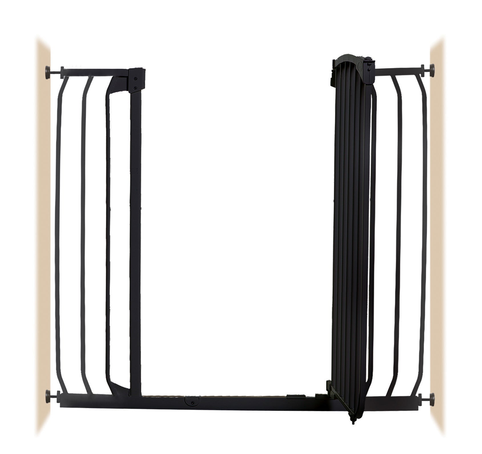 Chelsea Extra Tall and Wide 38-42.5in Auto Close Metal Baby Gate - Black