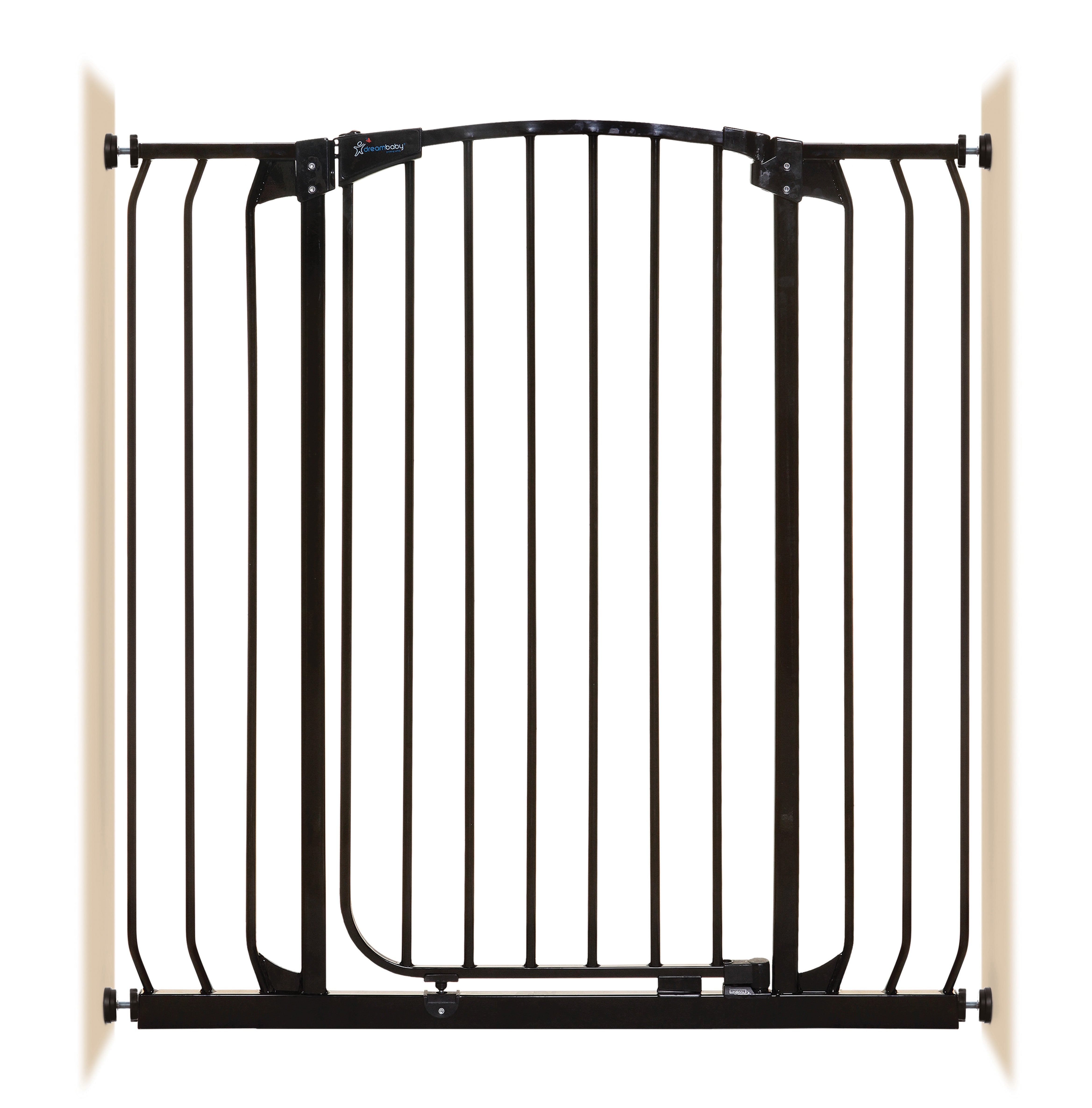 Chelsea Extra Tall and Wide 38-42.5in Auto Close Metal Baby Gate - Black