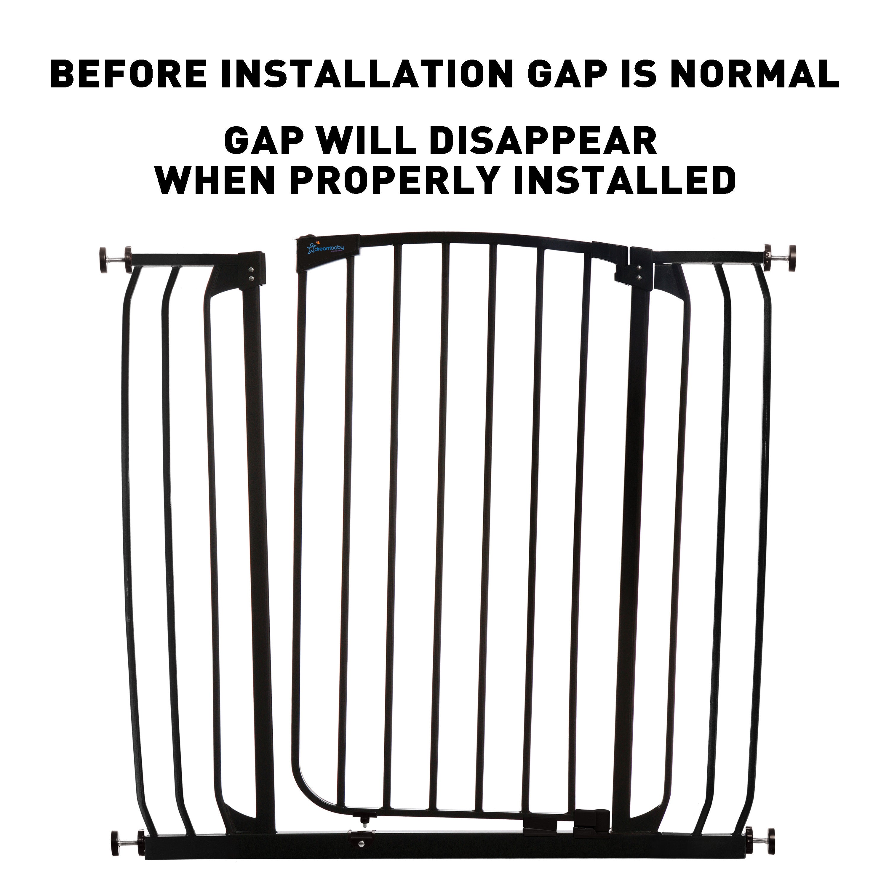 Chelsea Extra Tall and Wide 38-42.5in Auto Close Metal Baby Gate - Black