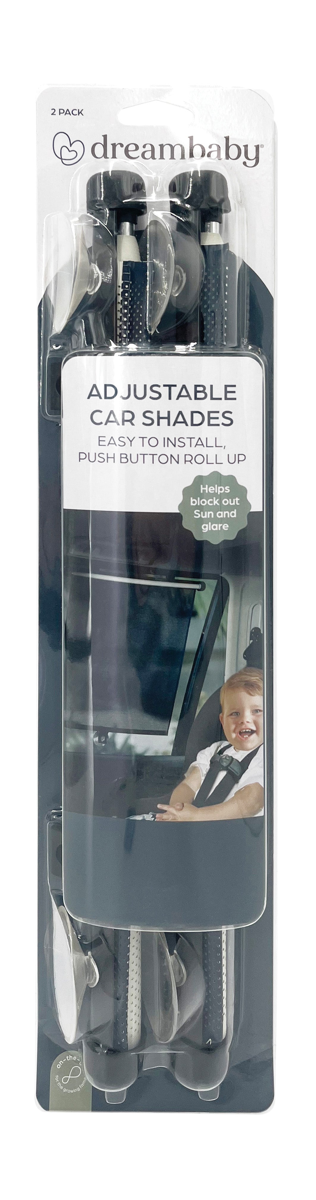 Adjustable Car Window Shade Roll-Up 2-Pack