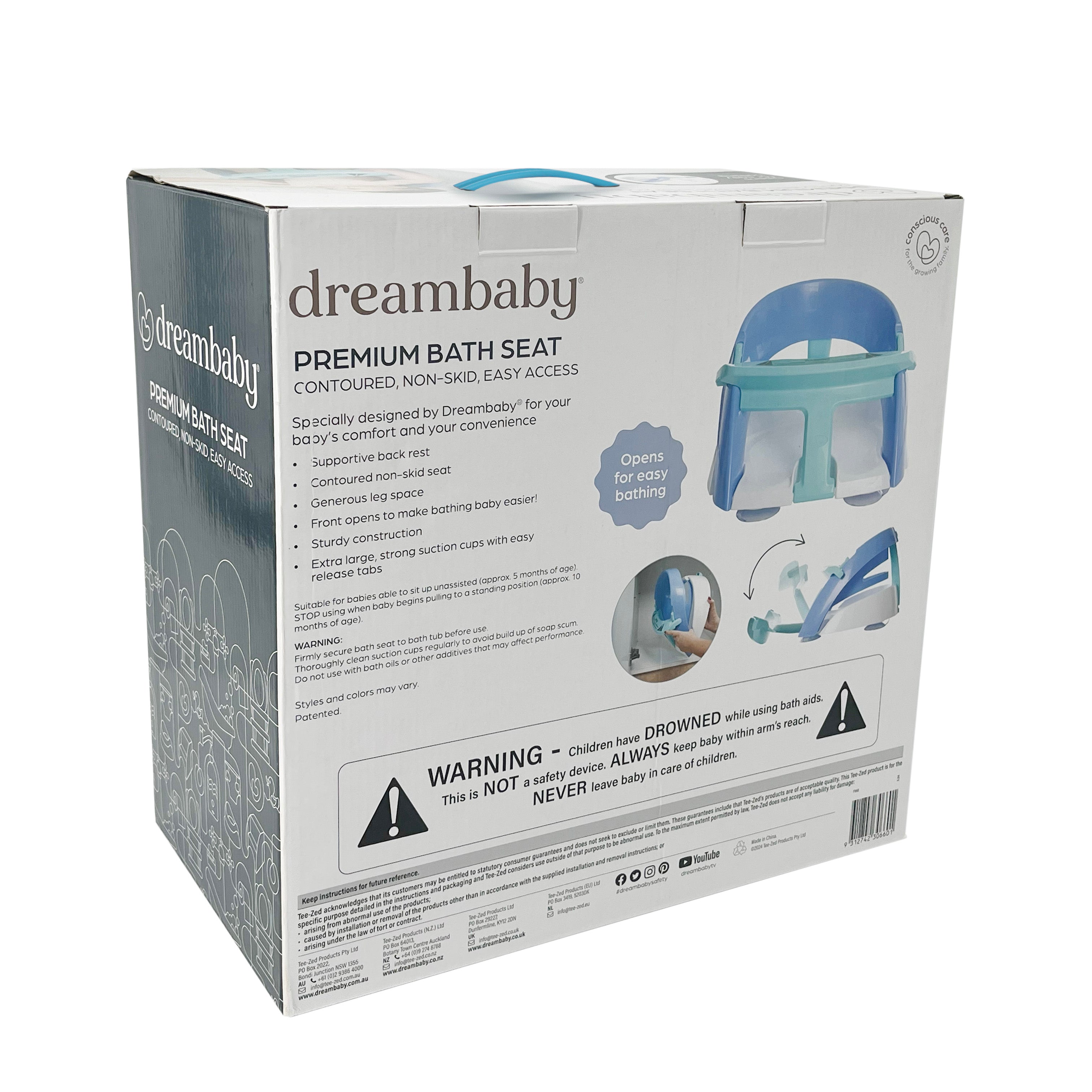 Premium Bath Seat - Aqua/Blue