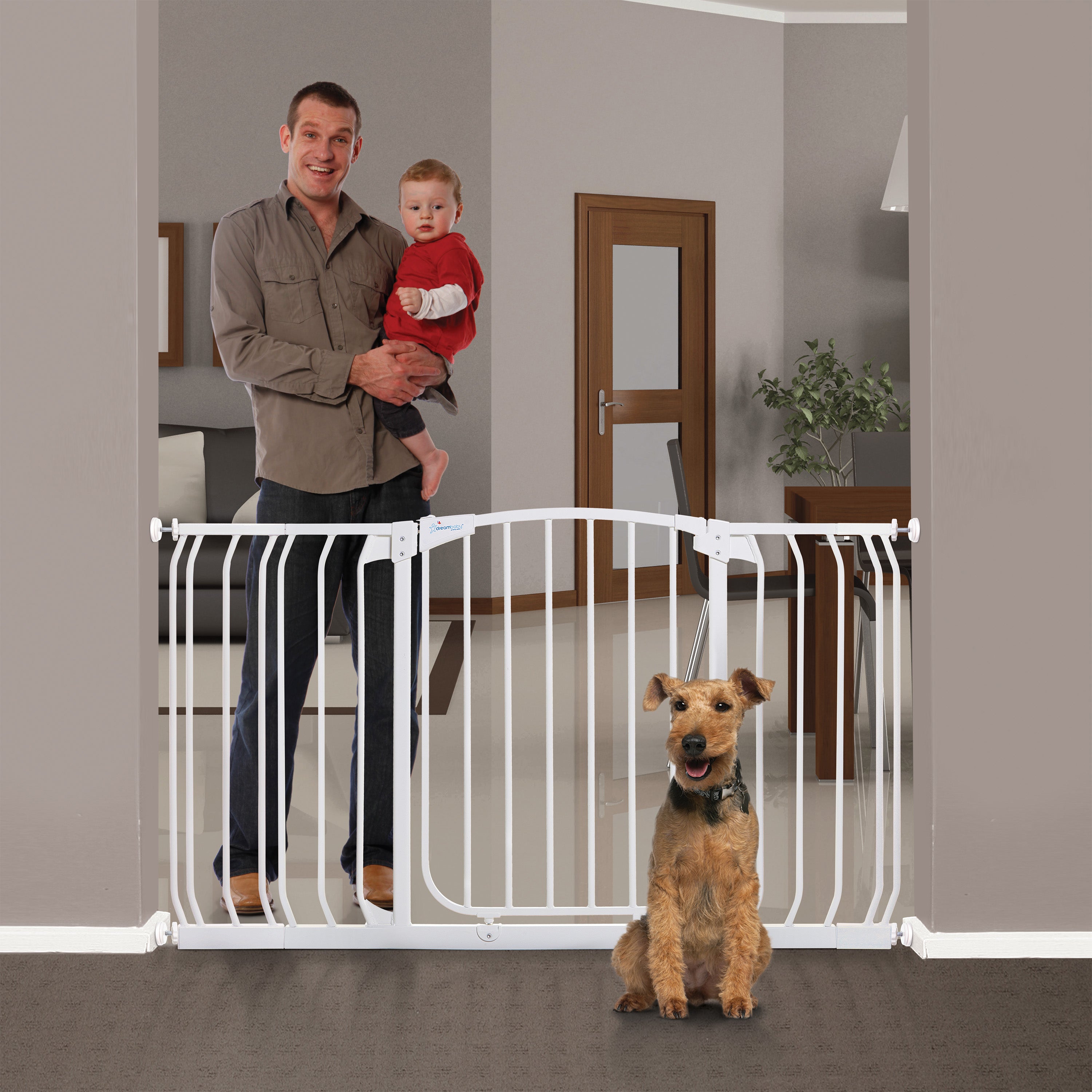 Chelsea Extra Wide 38-53in Auto Close Metal Baby Gate - White