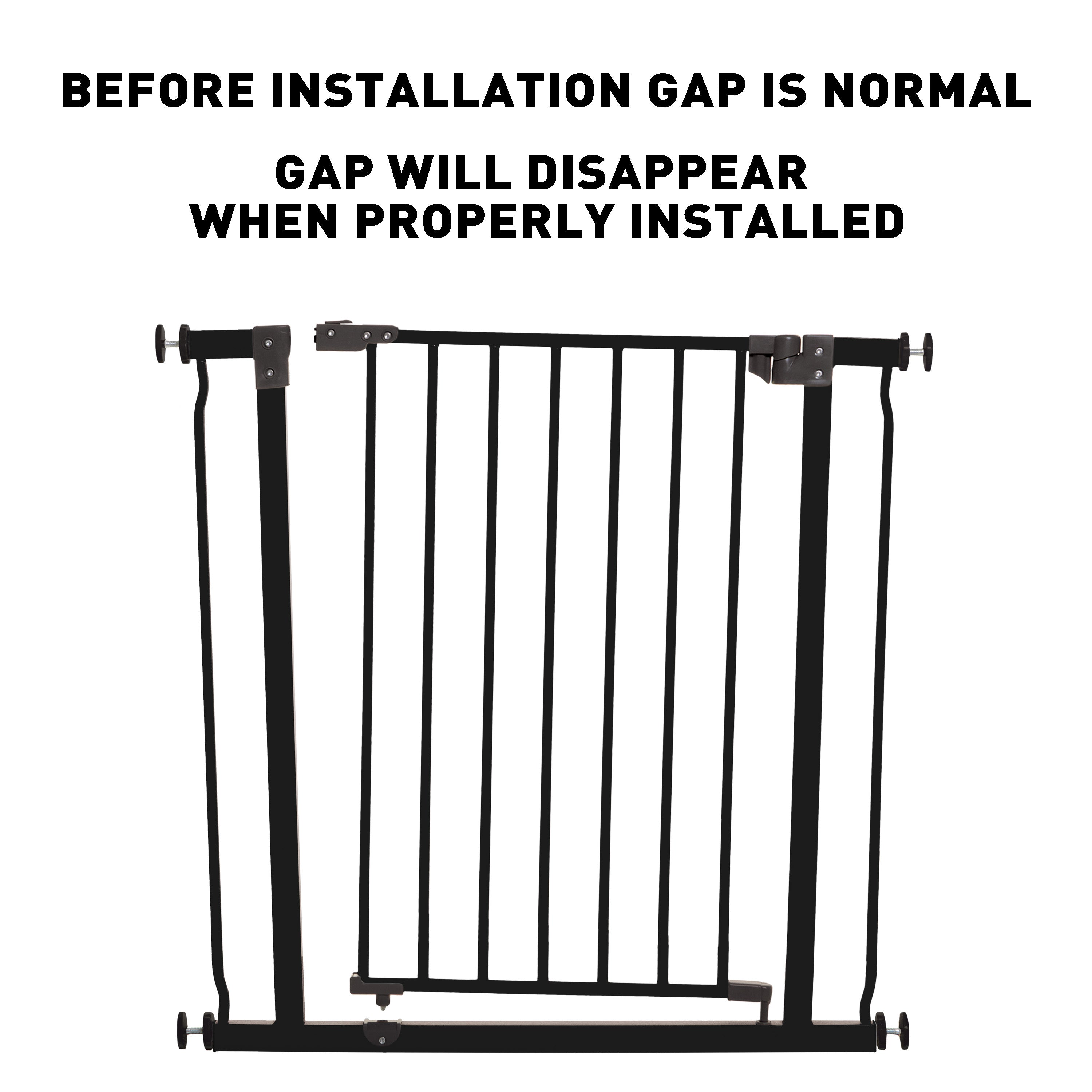 Liberty 29.5-33In Easy Close Metal Baby Safety Gate - Black