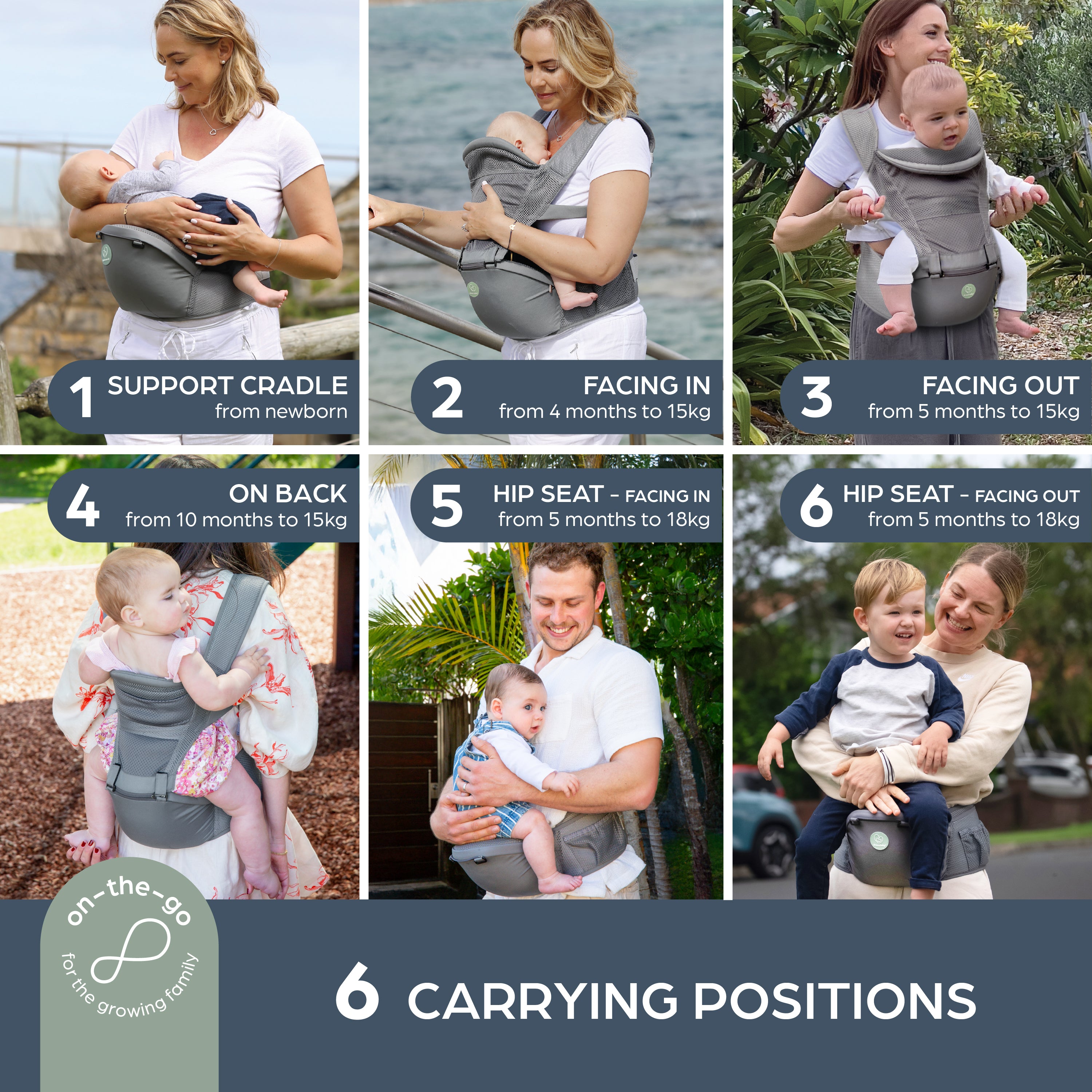 Elevate Carrier With Hip Seat Grey