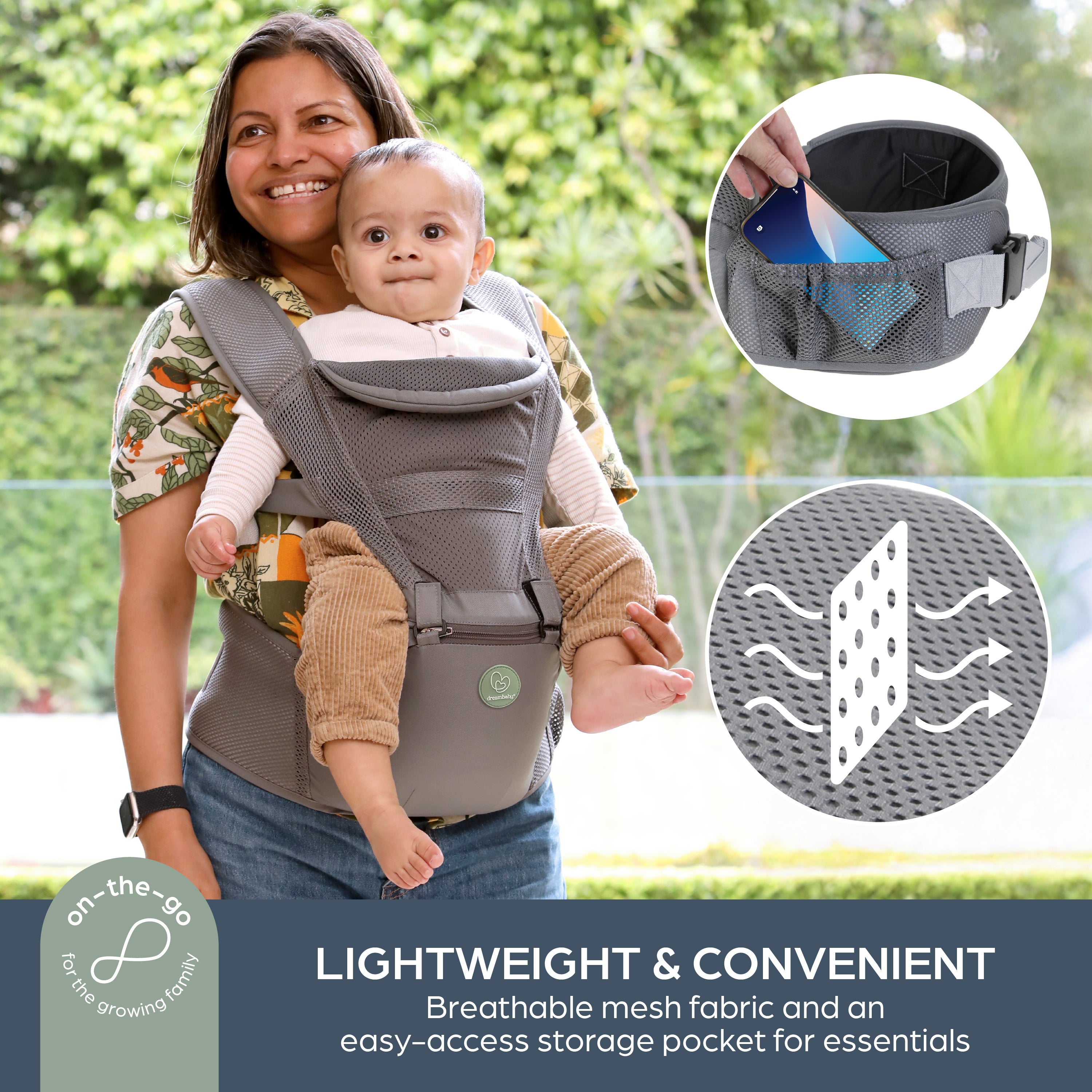 Elevate Carrier With Hip Seat Grey